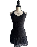 Black halter fitted top