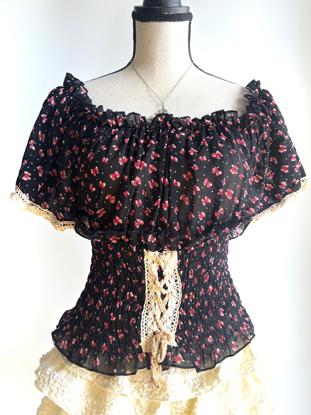 Flower corset style top