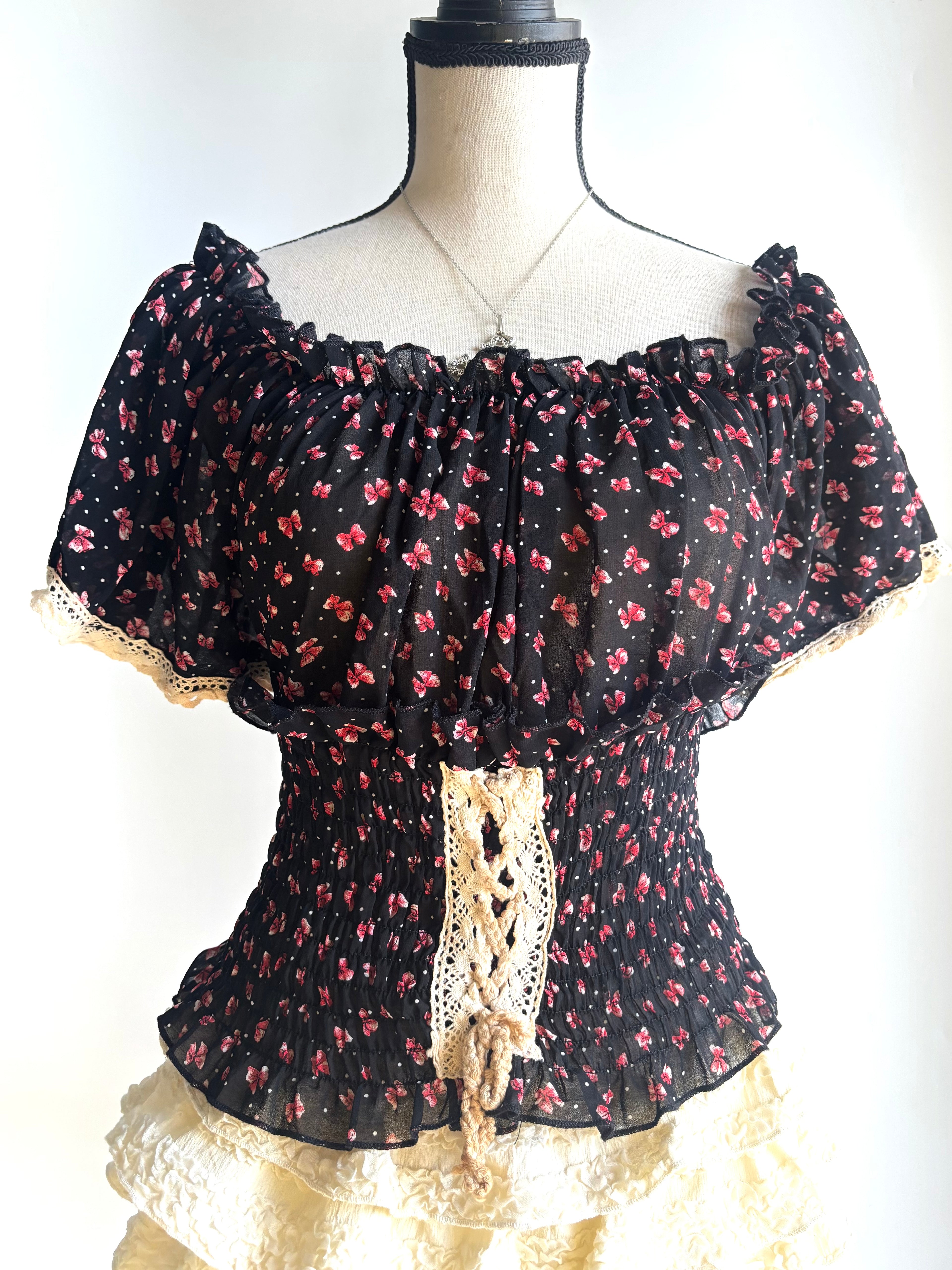 Flower corset style top