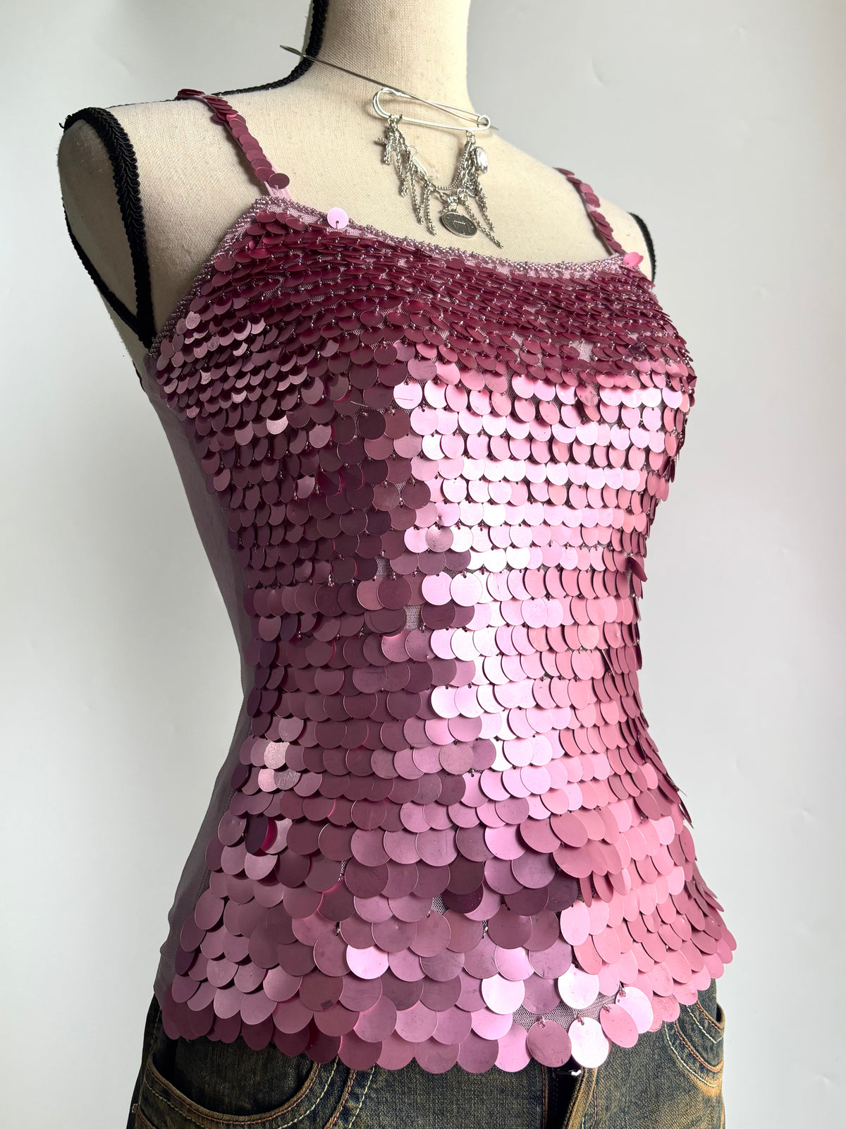 Bebo pink sequins top