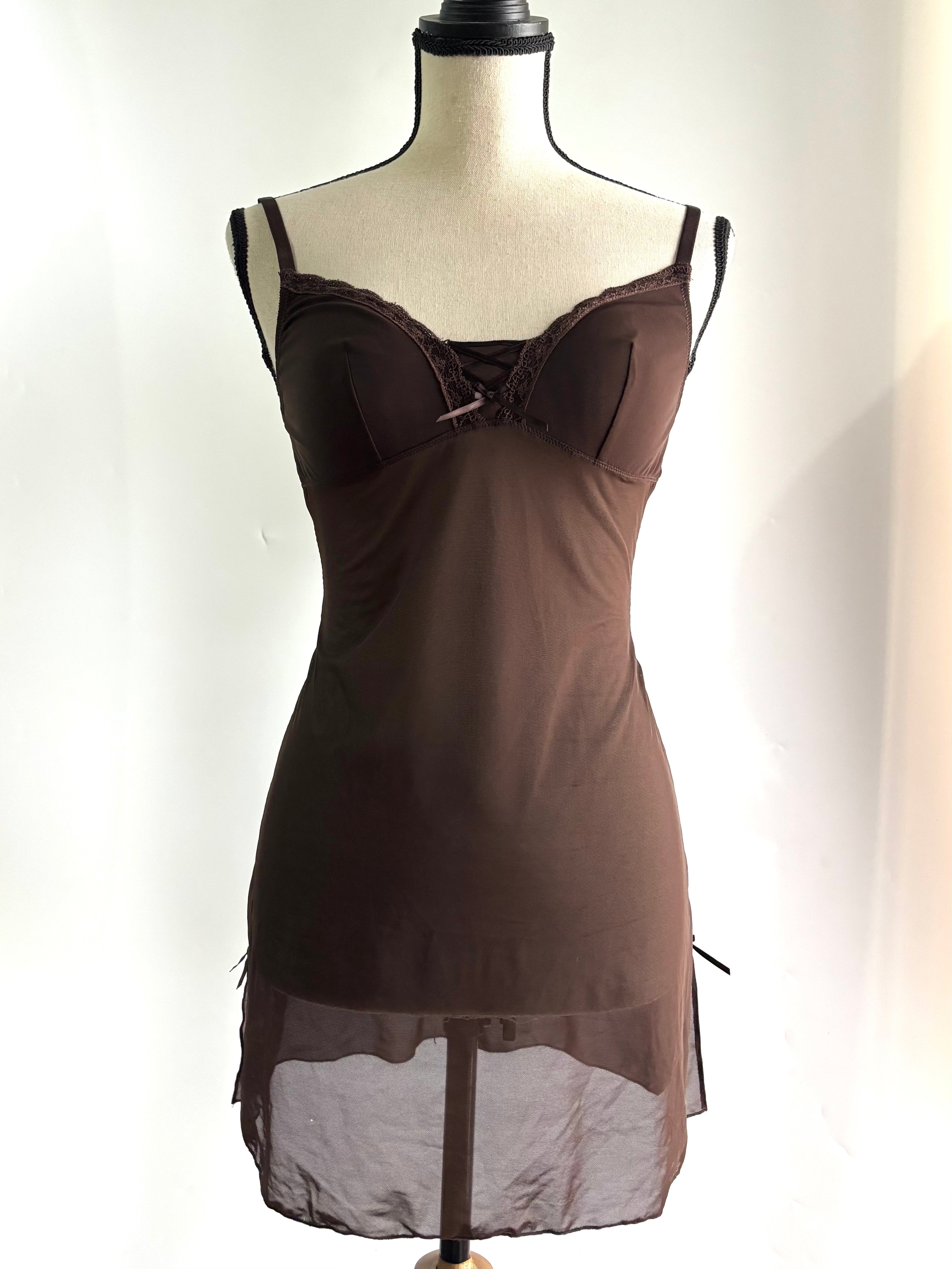 Brown mesh dress