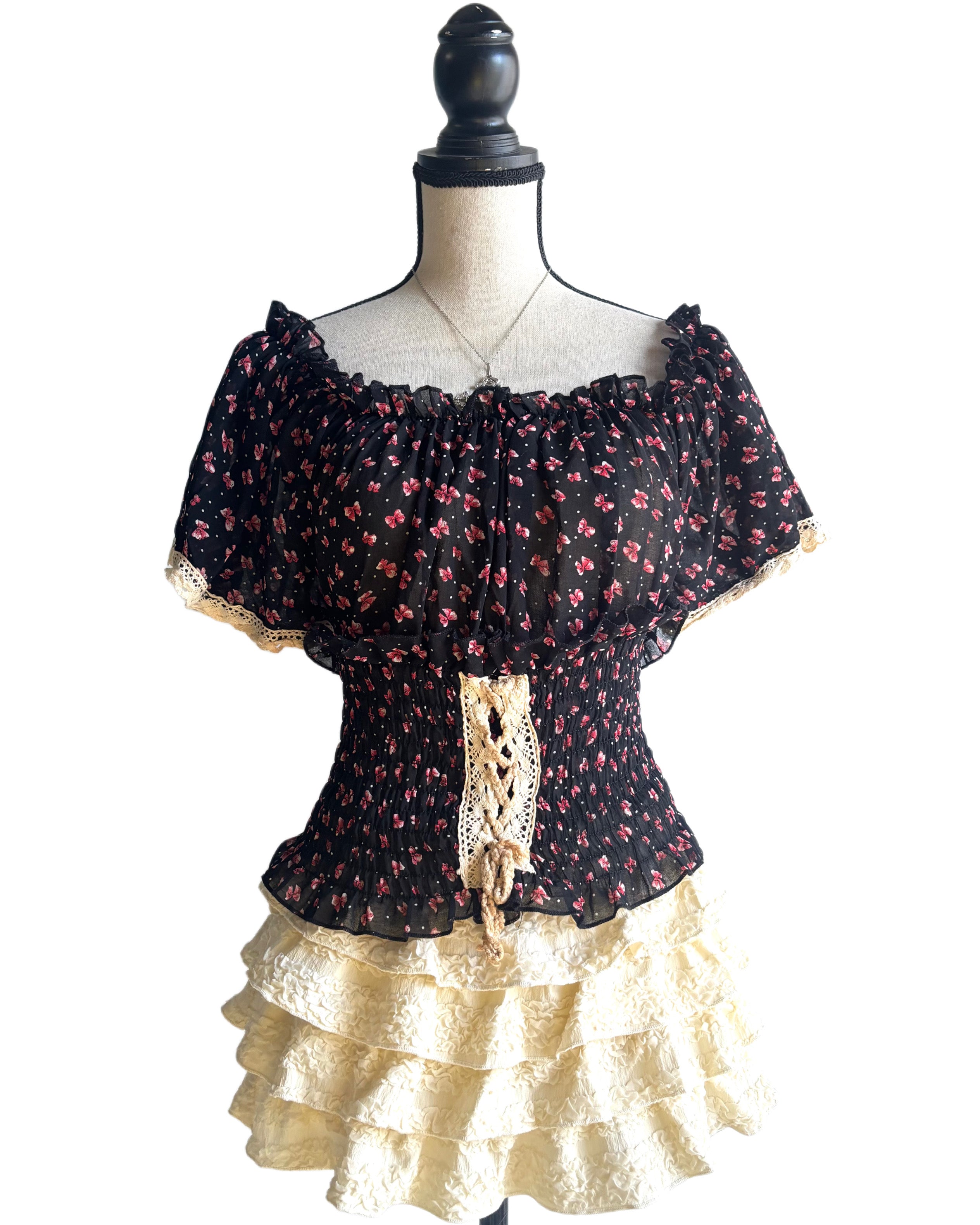 Flower corset style top