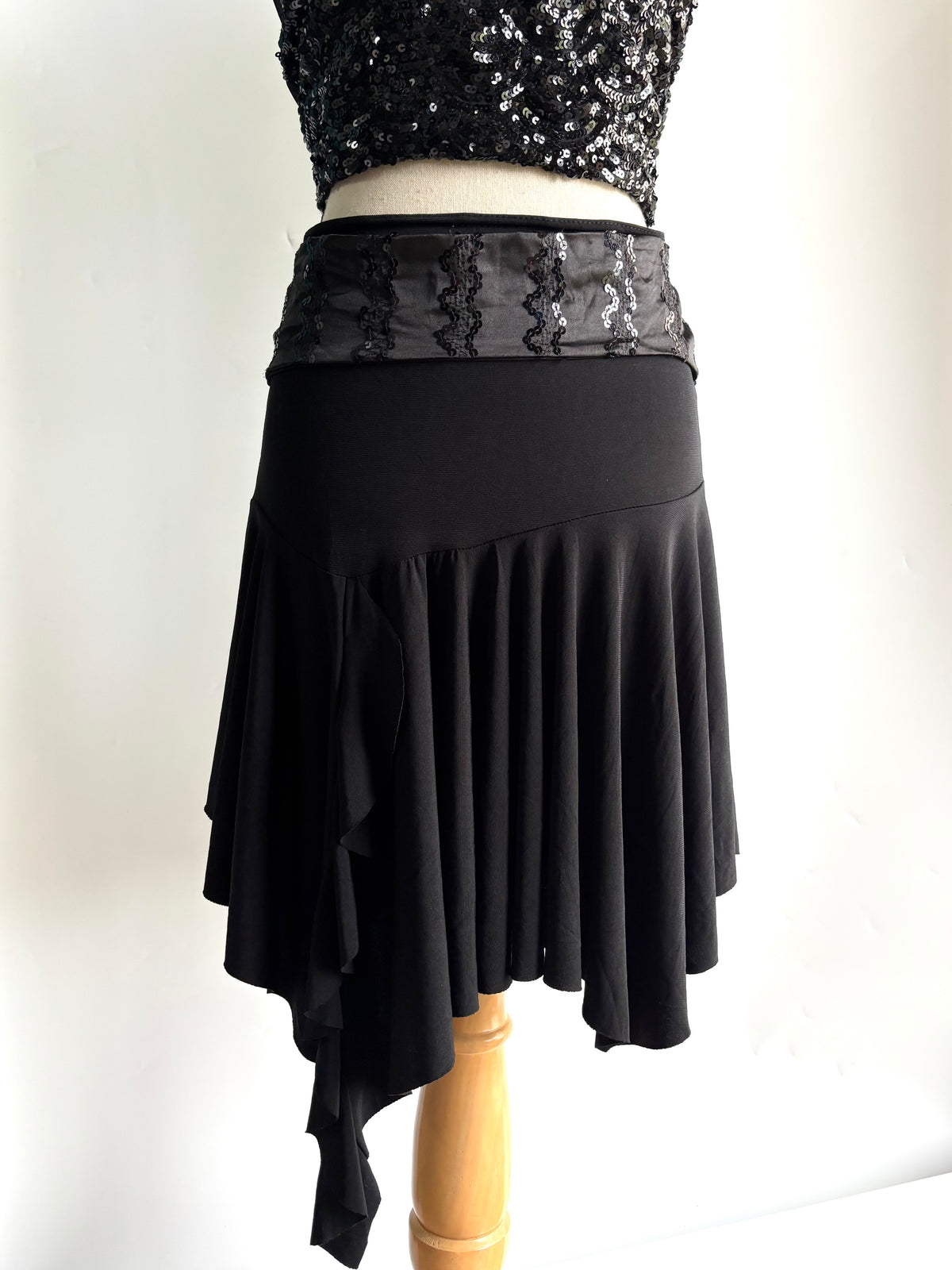 Black vintage asymmetrical skirt