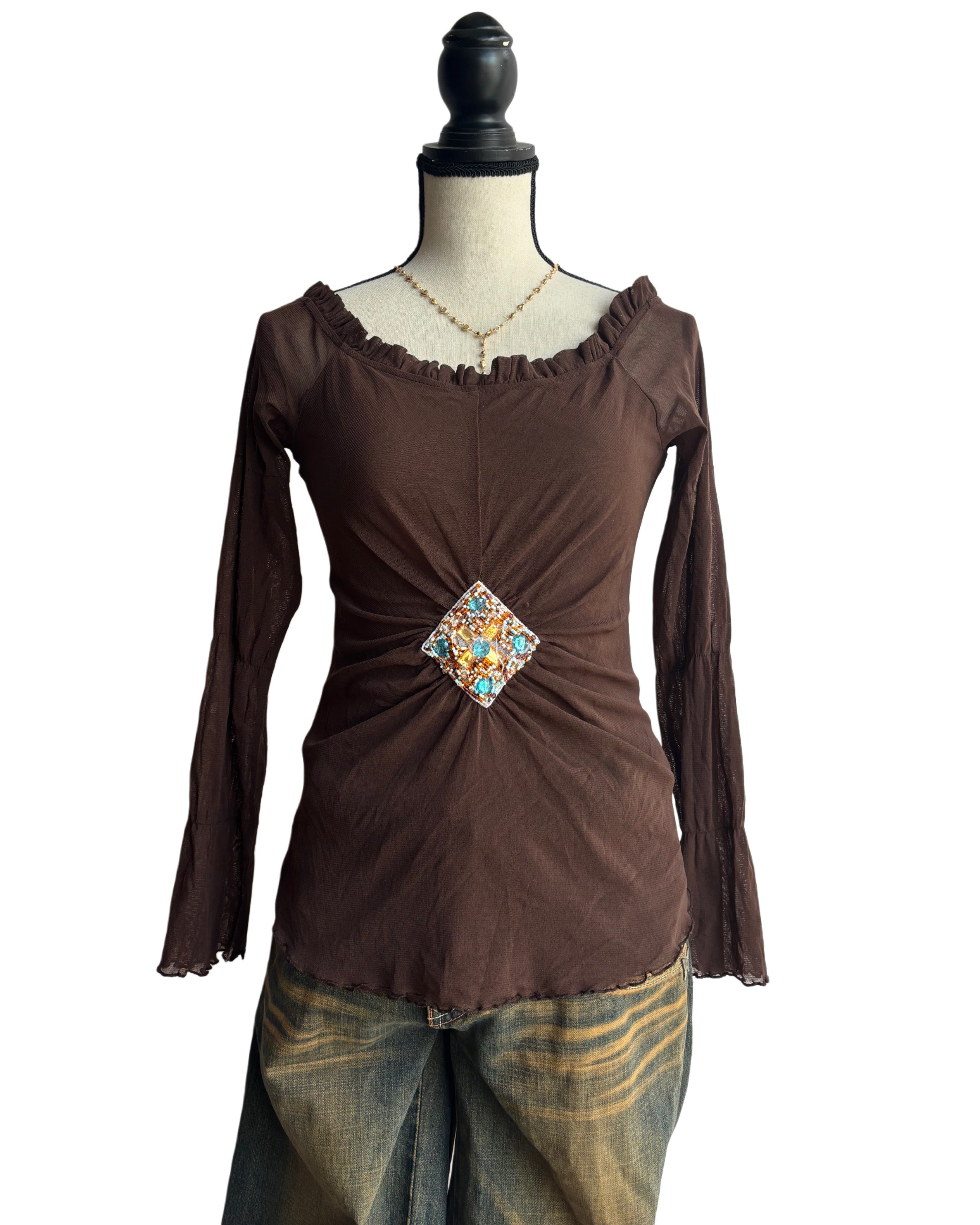 vintage brown top