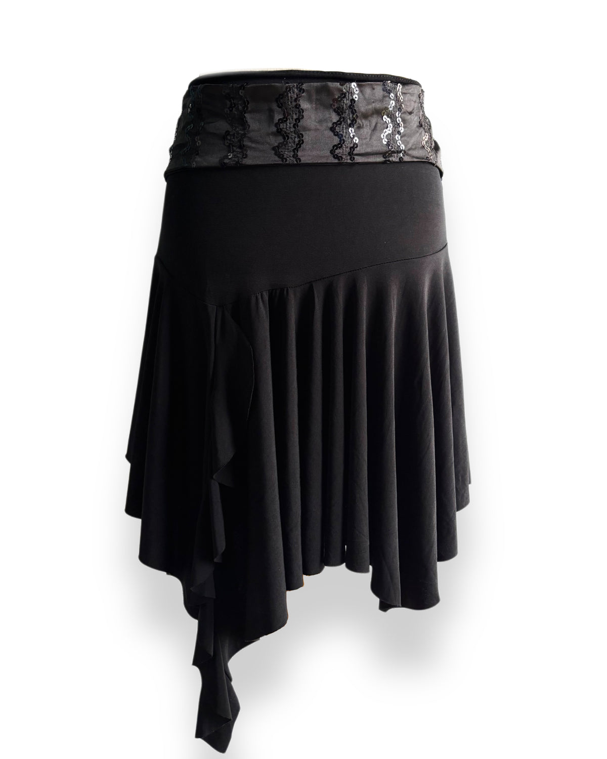 Black vintage asymmetrical skirt