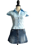 baby blue fitted shirt