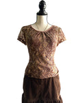 Brown mesh style top