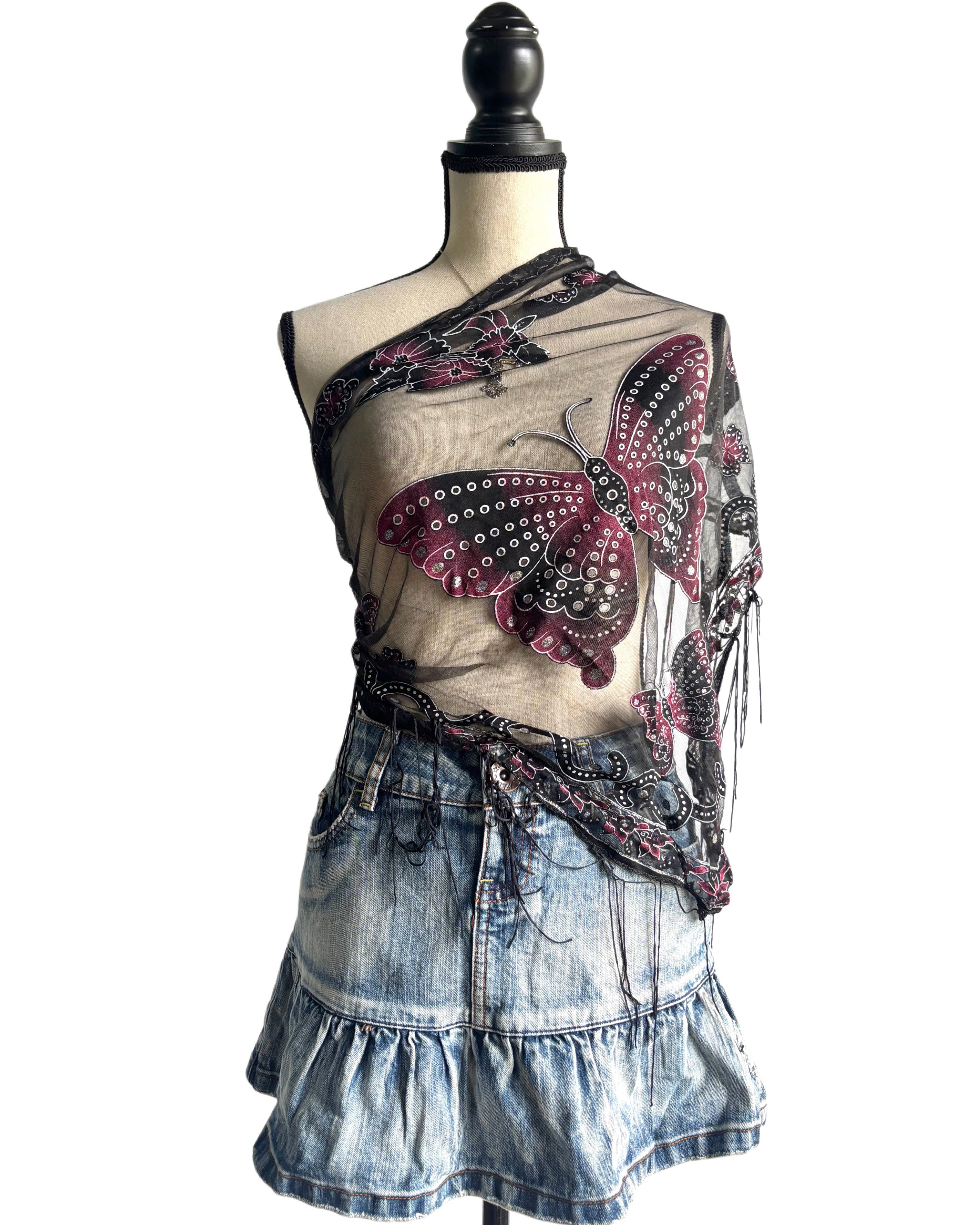 Butterfly mesh scarf