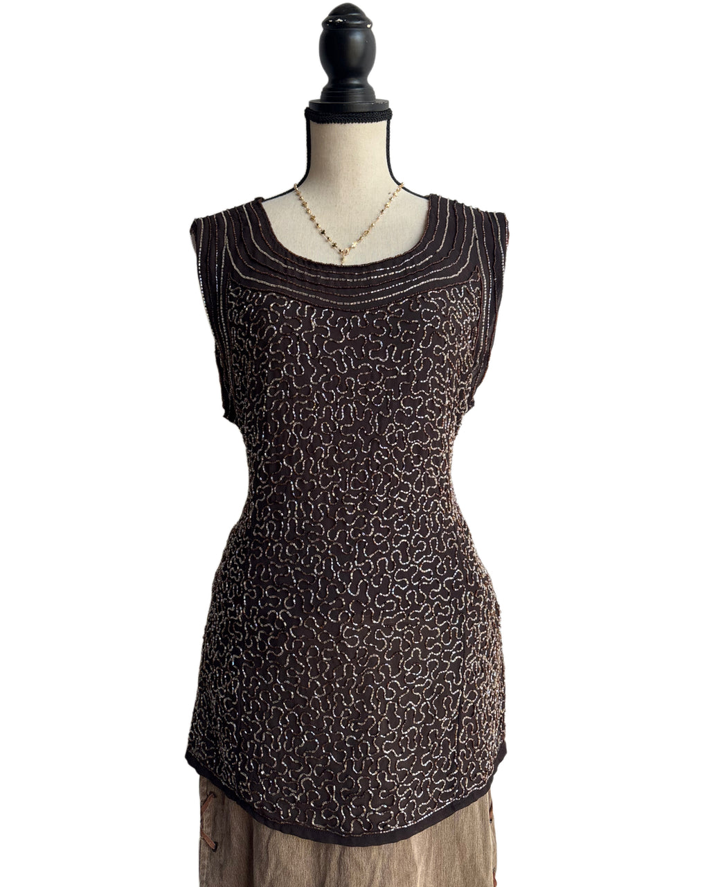 Beaded brown top