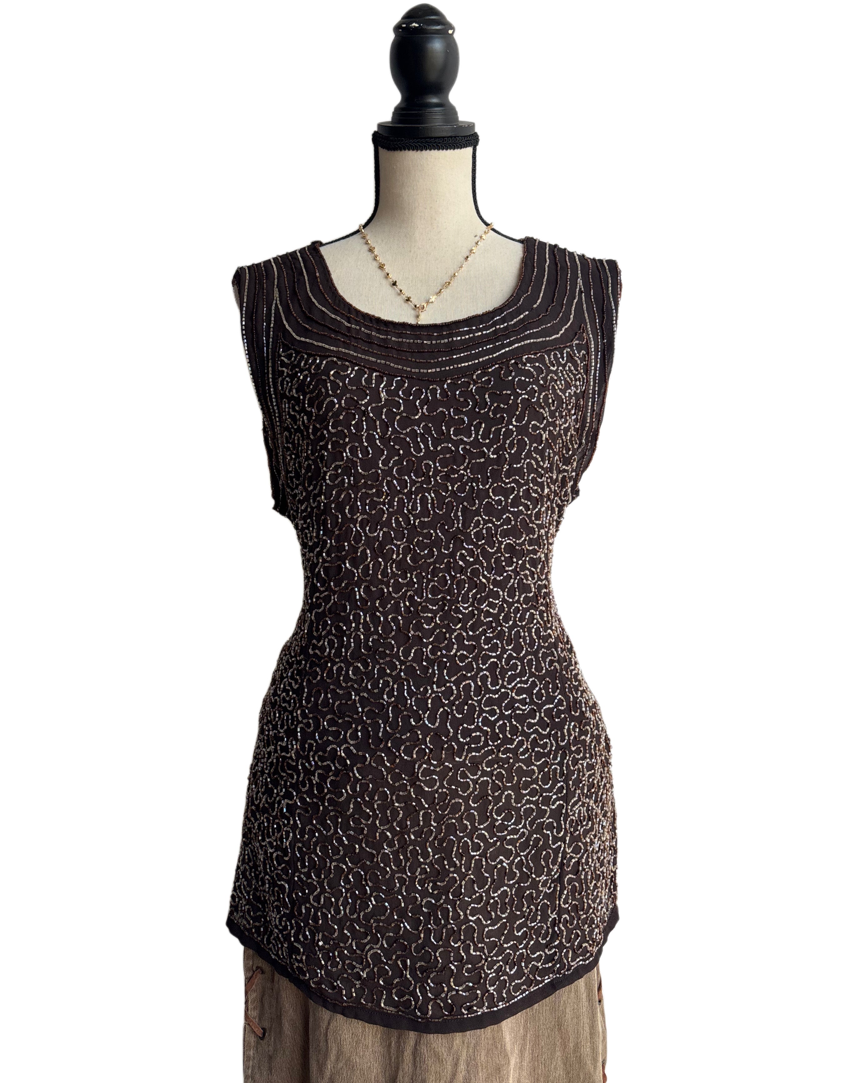 Beaded brown top