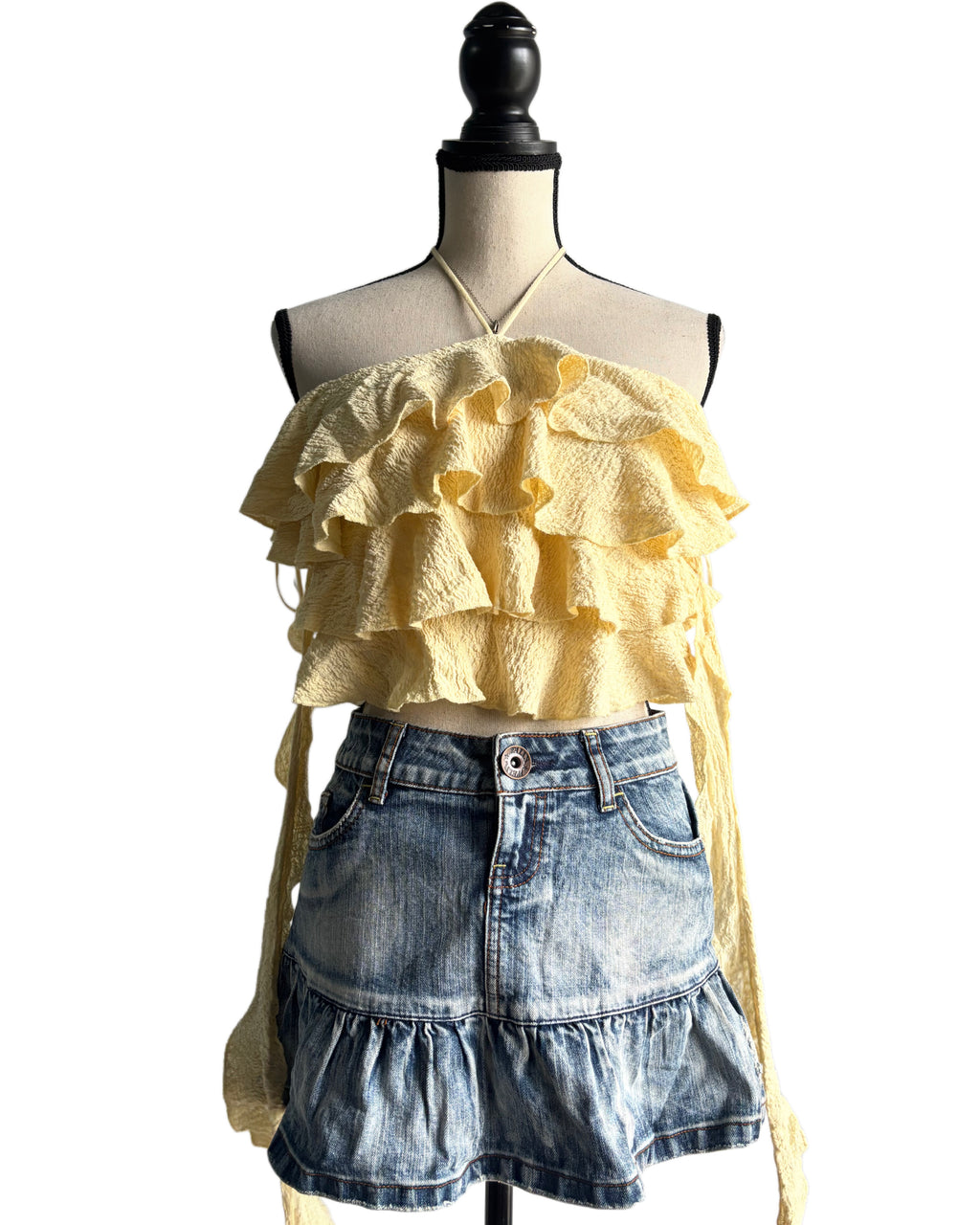 Butter yellow ruffle top
