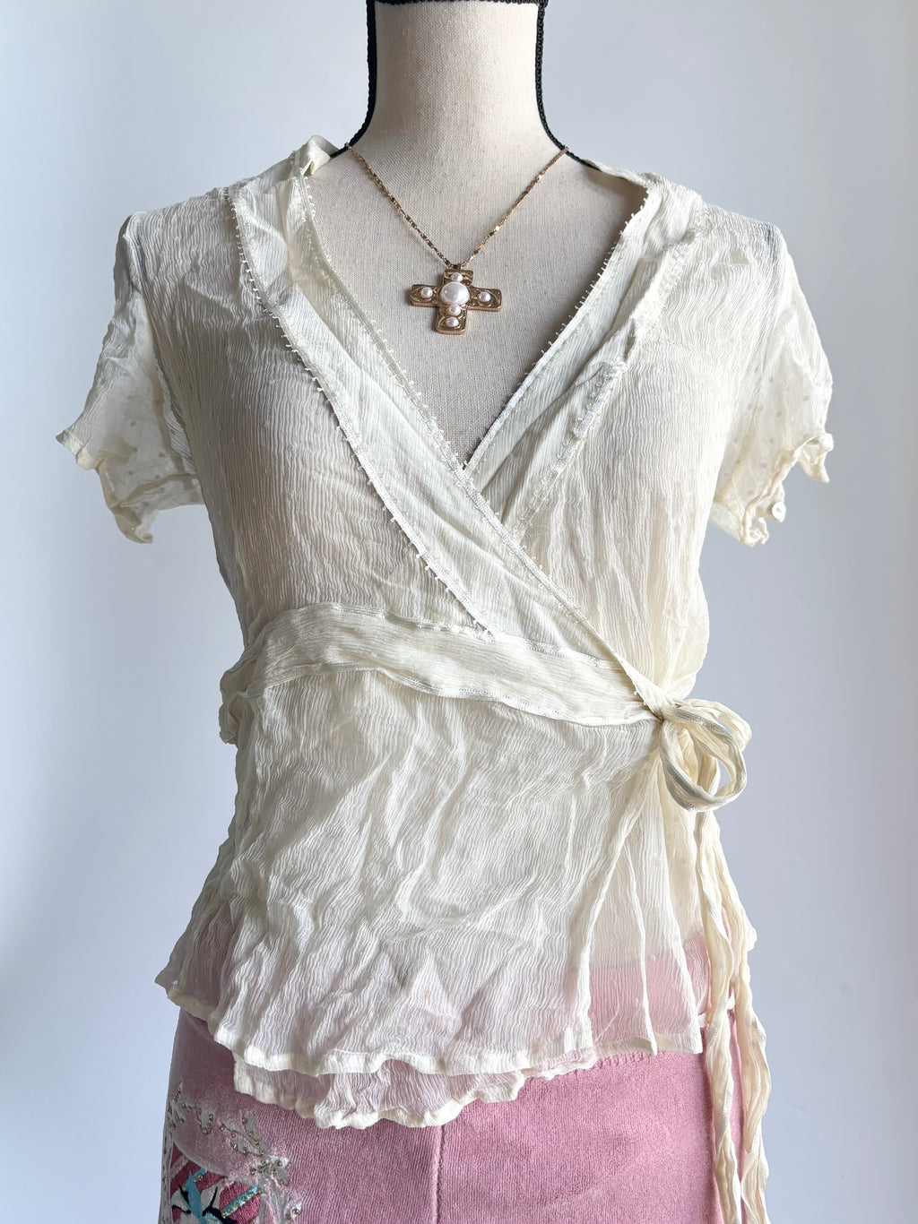 White mesh cover up