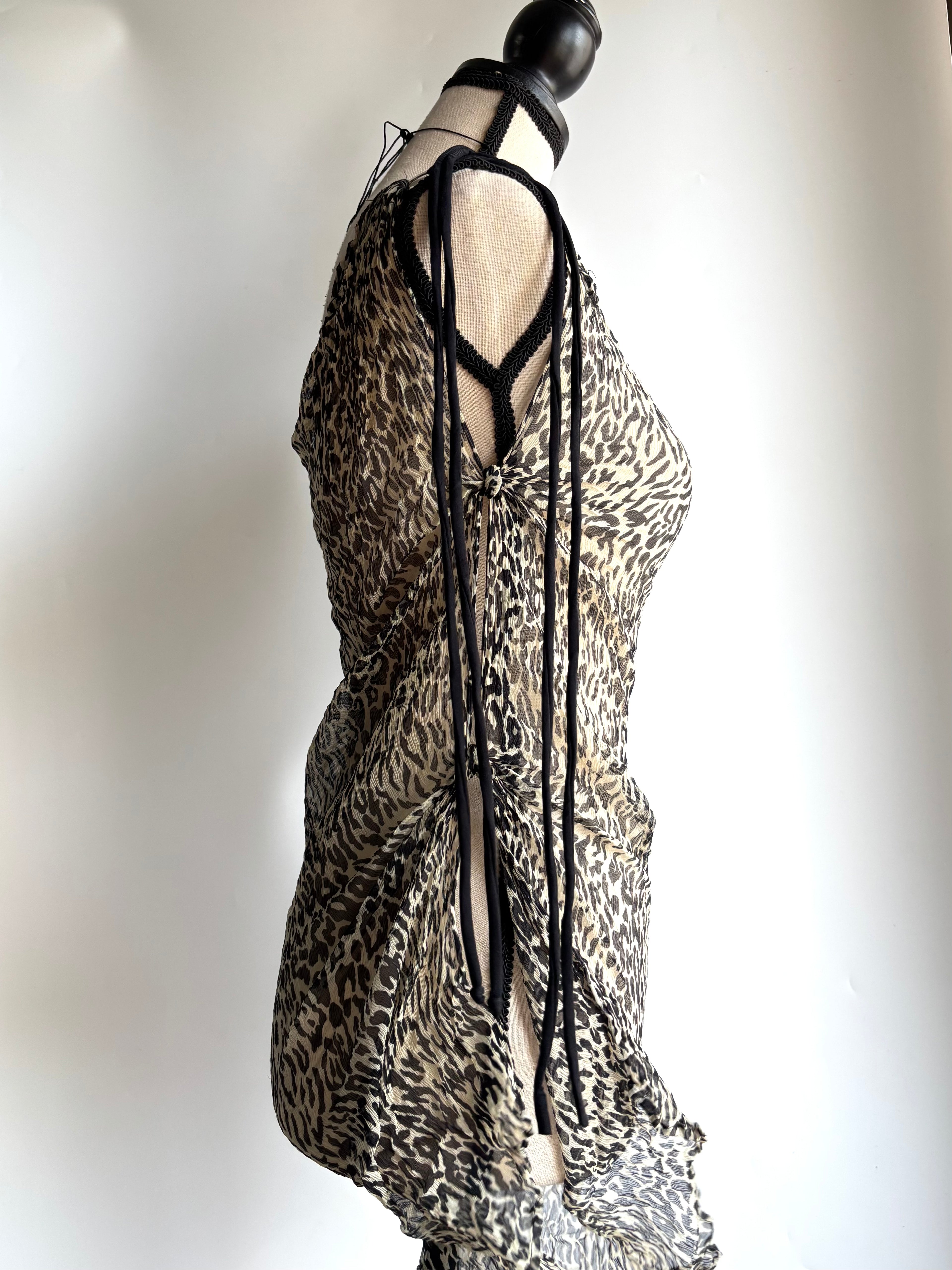 Leopard mesh cover up