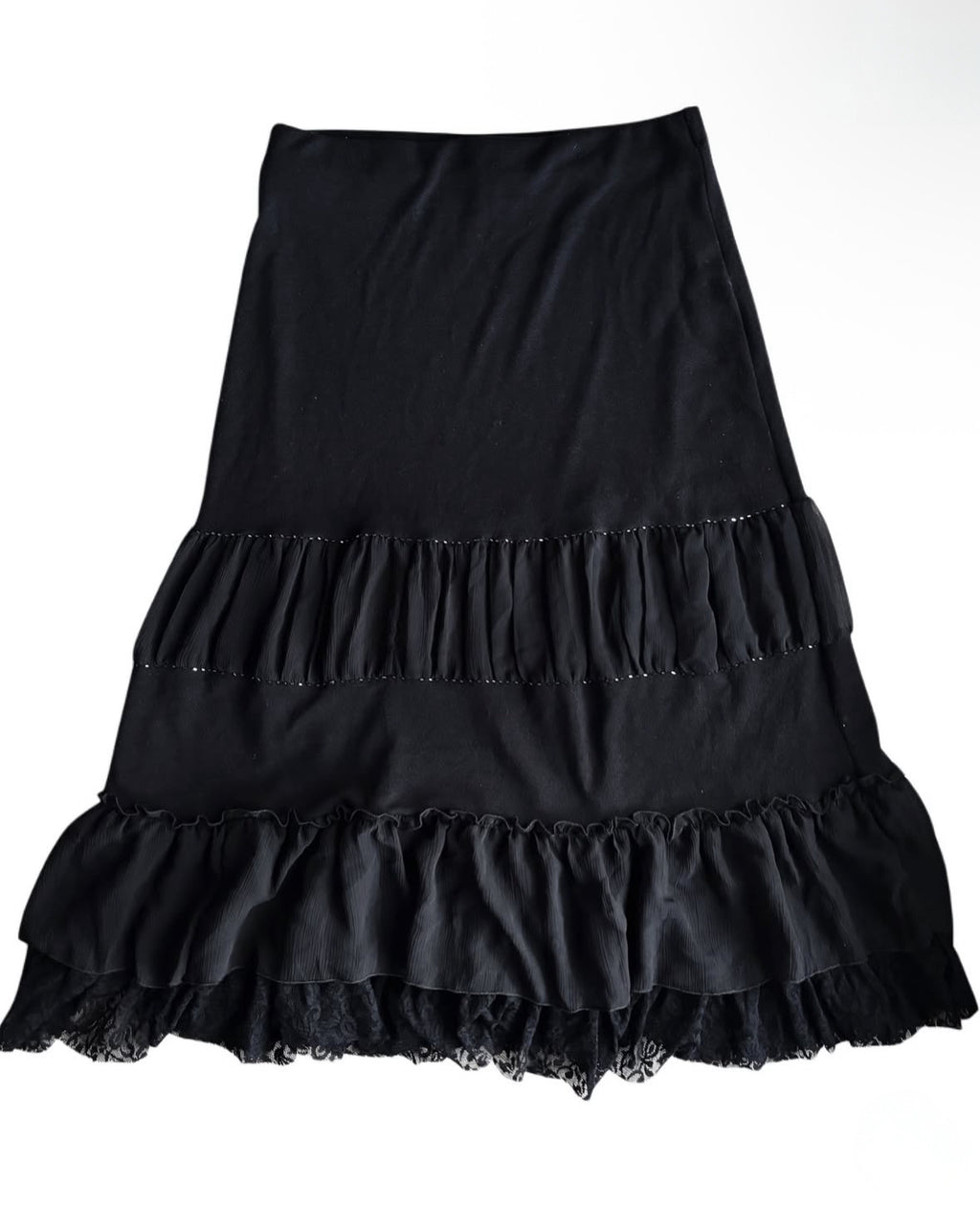 Long ruffle skirt