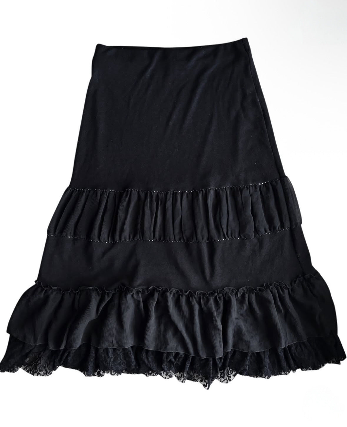 Long ruffle skirt