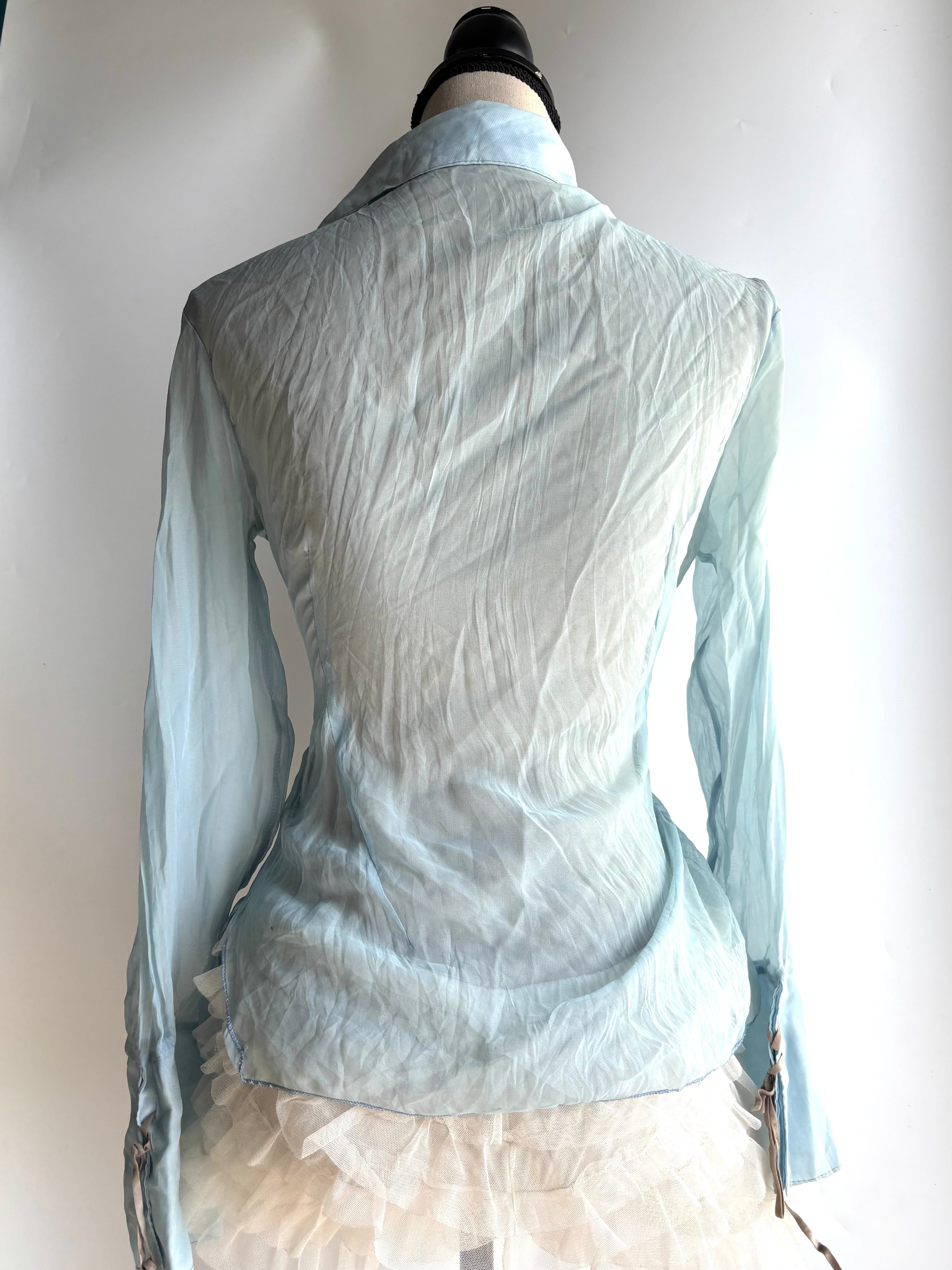 Baby blue mesh shirt