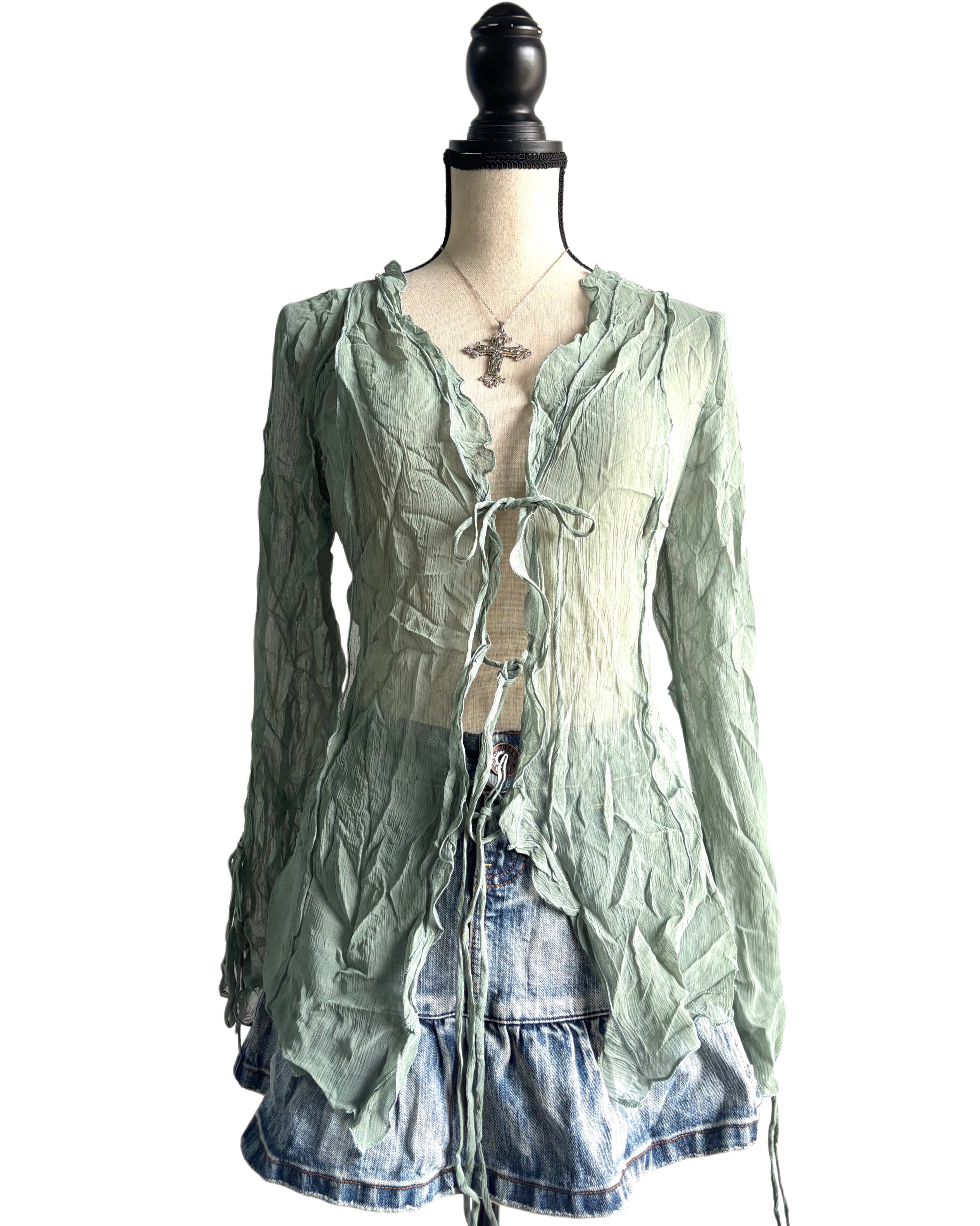 Green mesh cover up