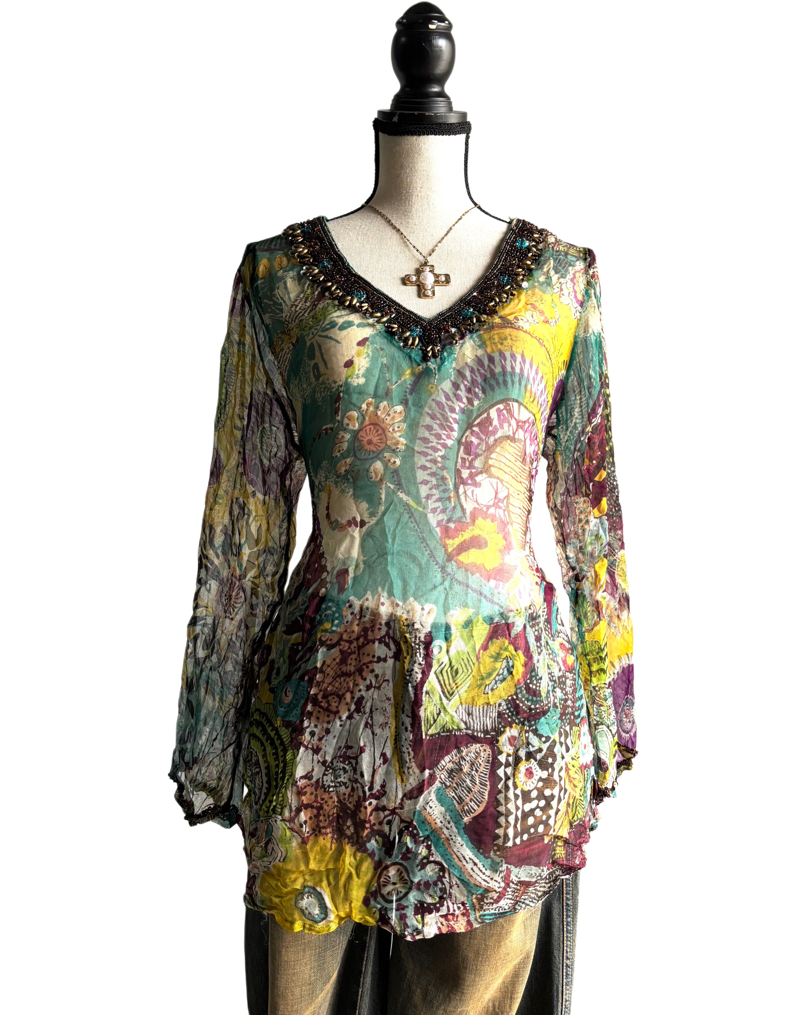 y2k mesh kurti