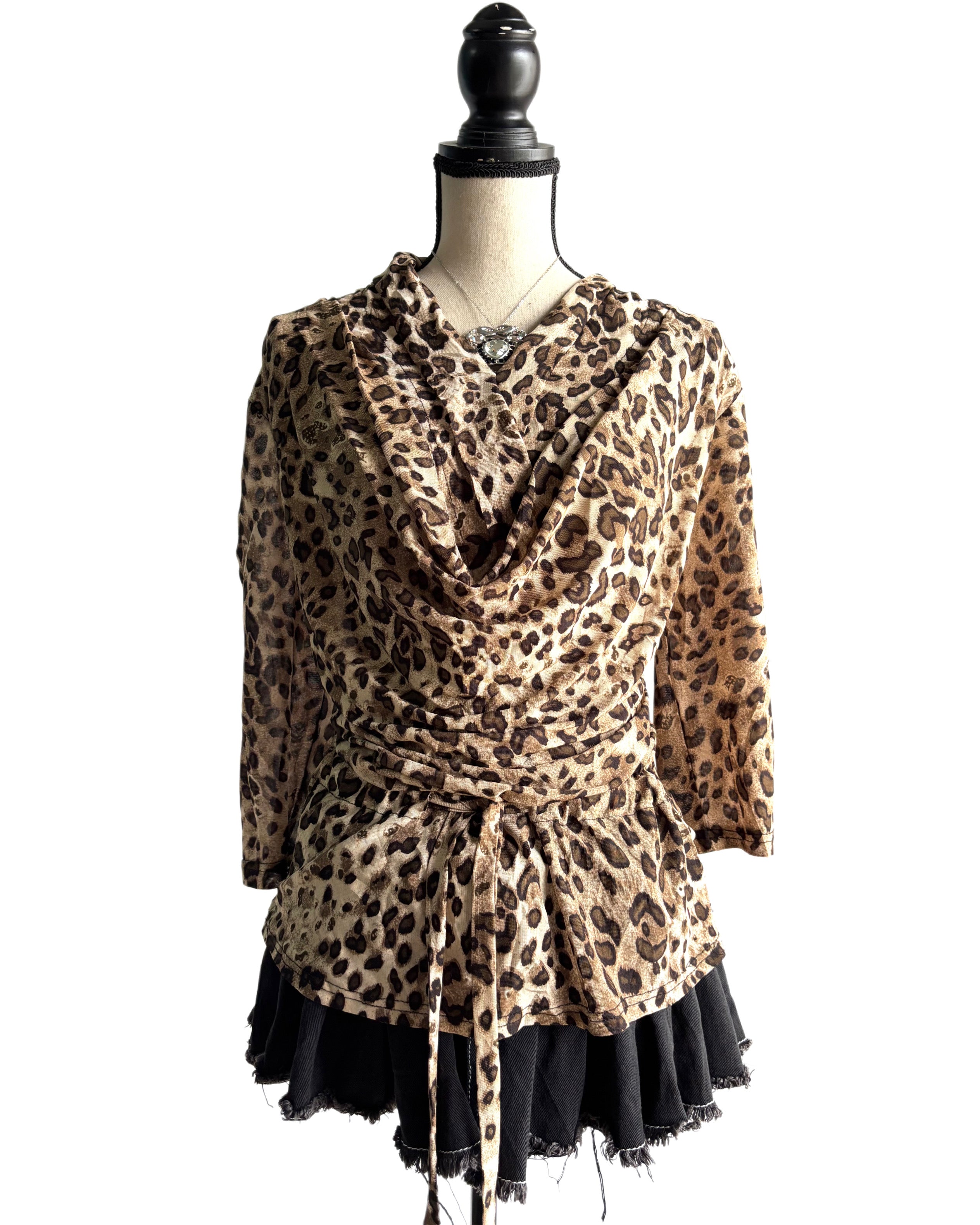 leopard double layered top