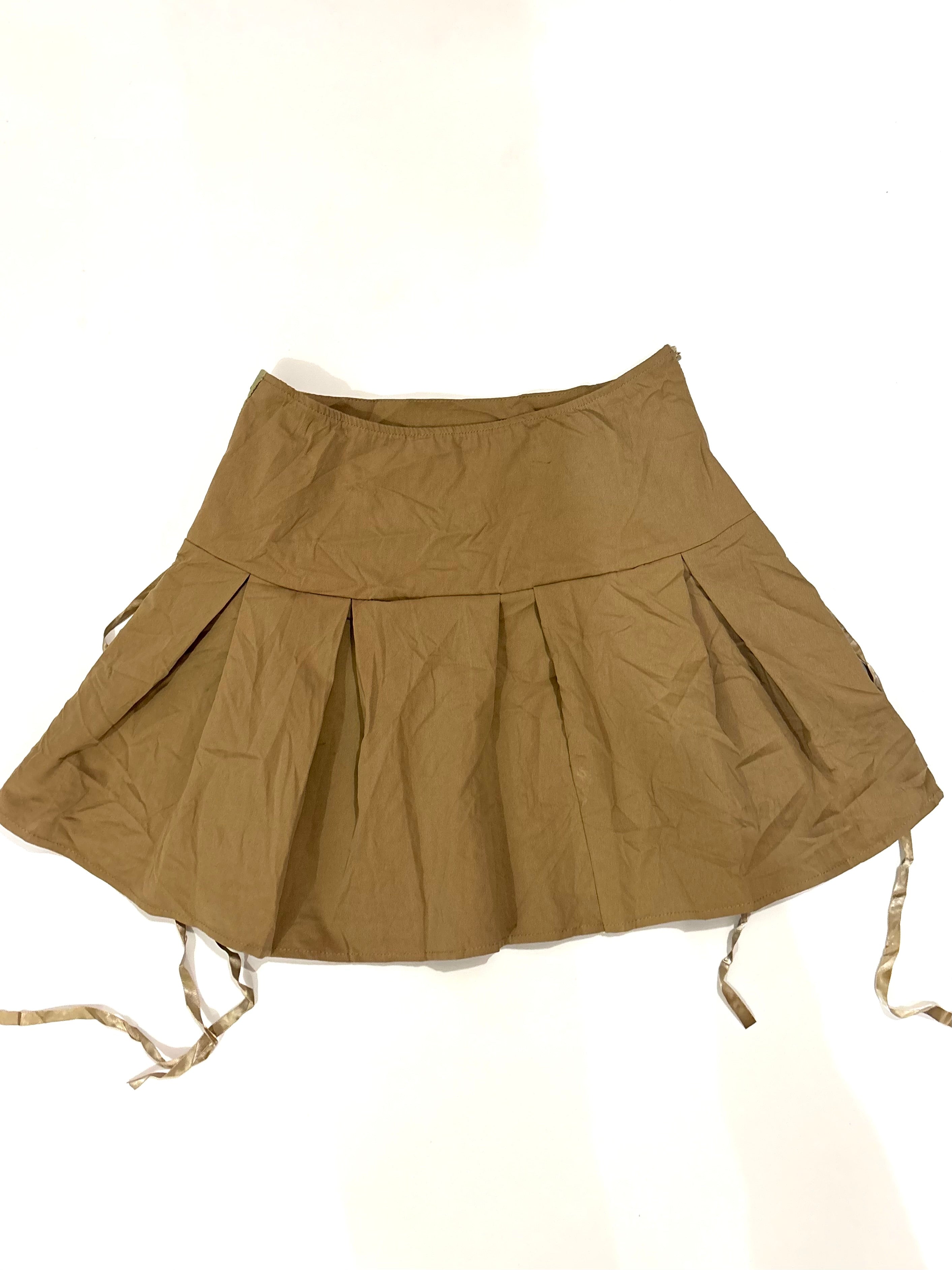 y2k beige skirt