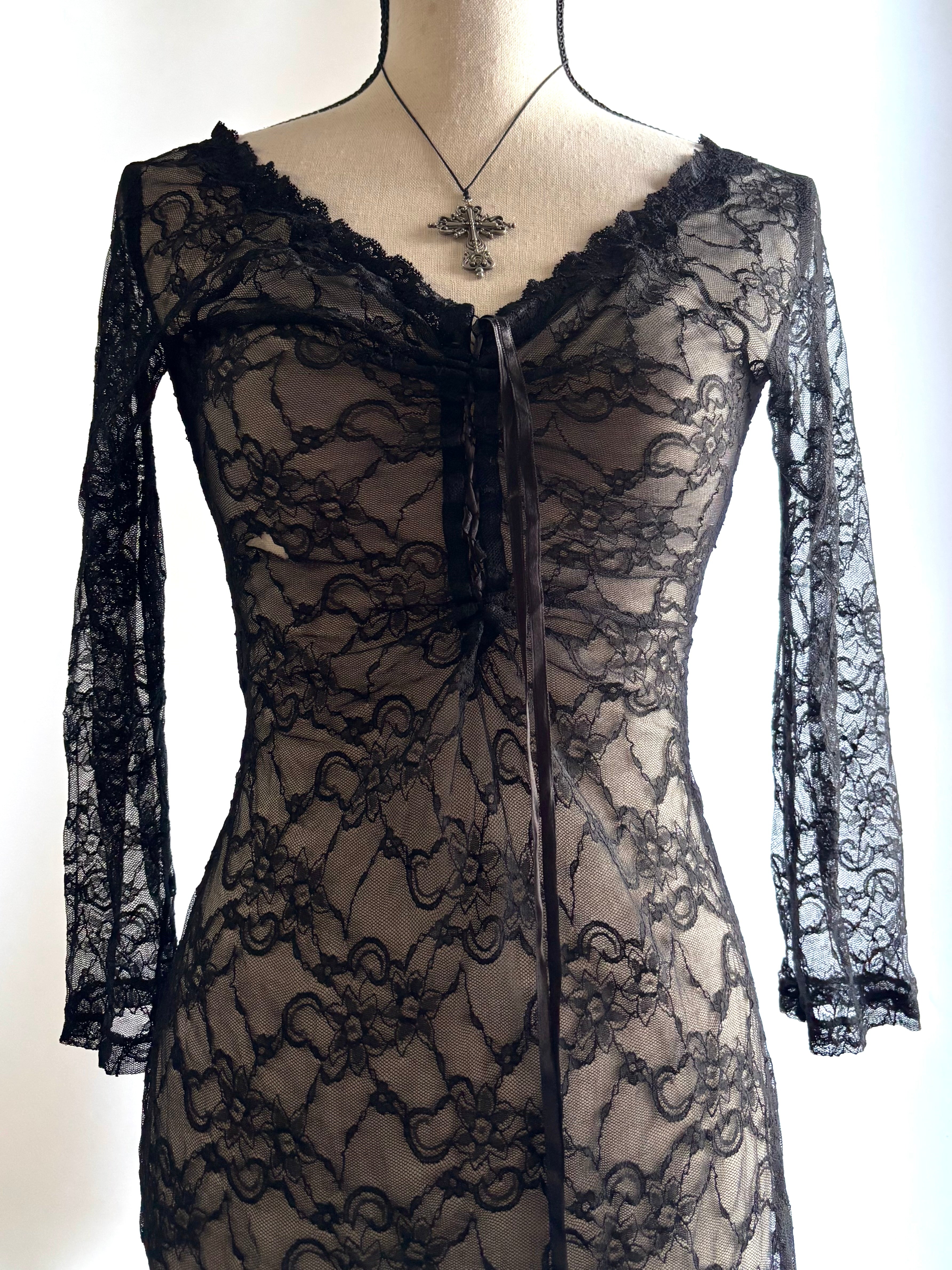 Black mesh dress