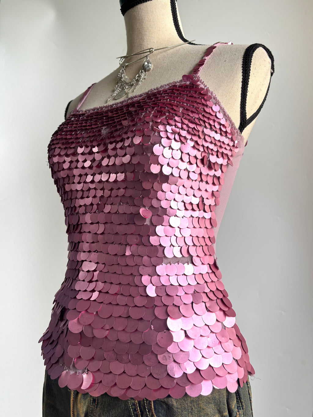 Bebo pink sequins top