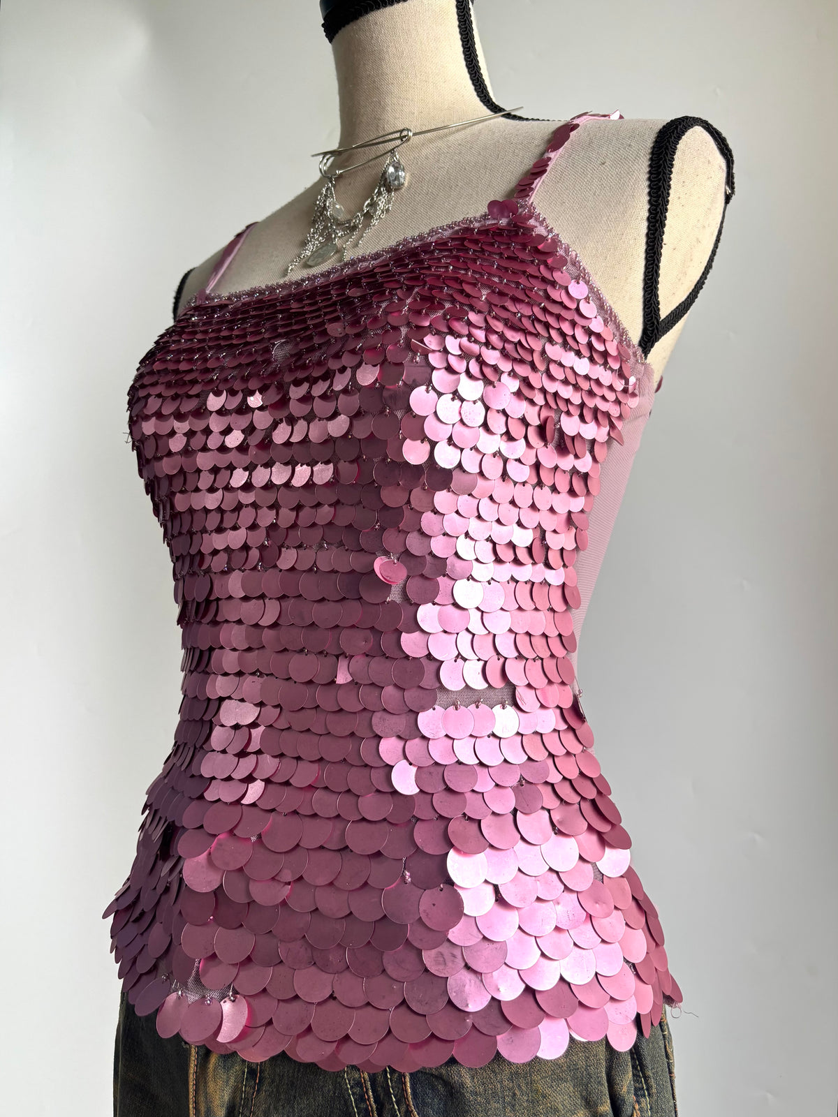 Bebo pink sequins top