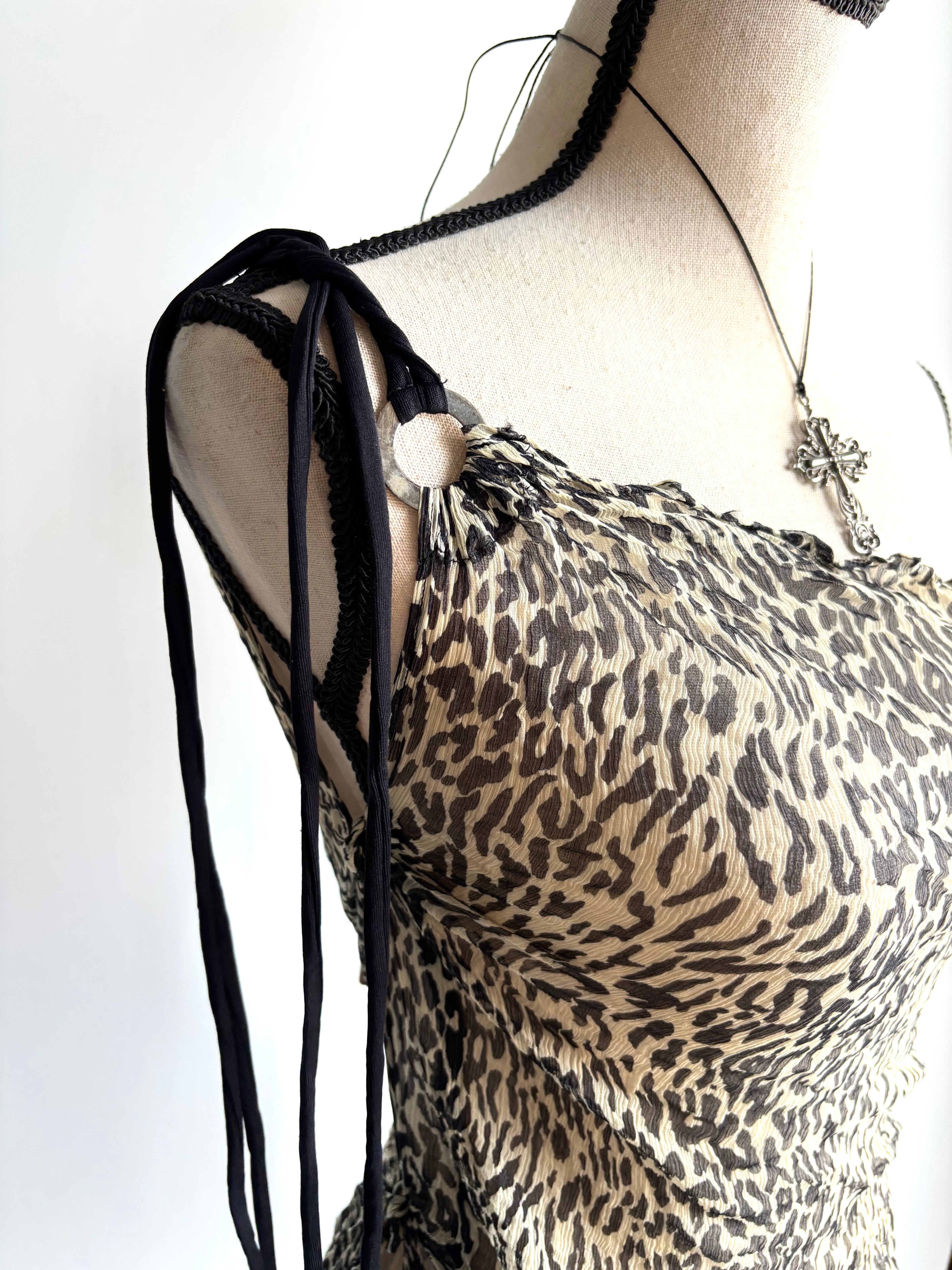 Leopard mesh cover up