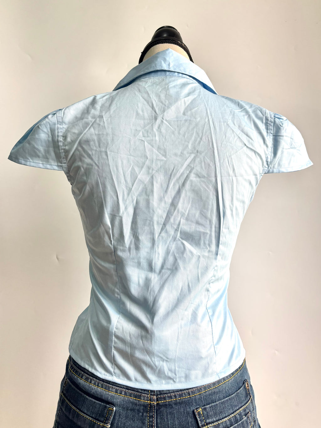 baby blue fitted shirt