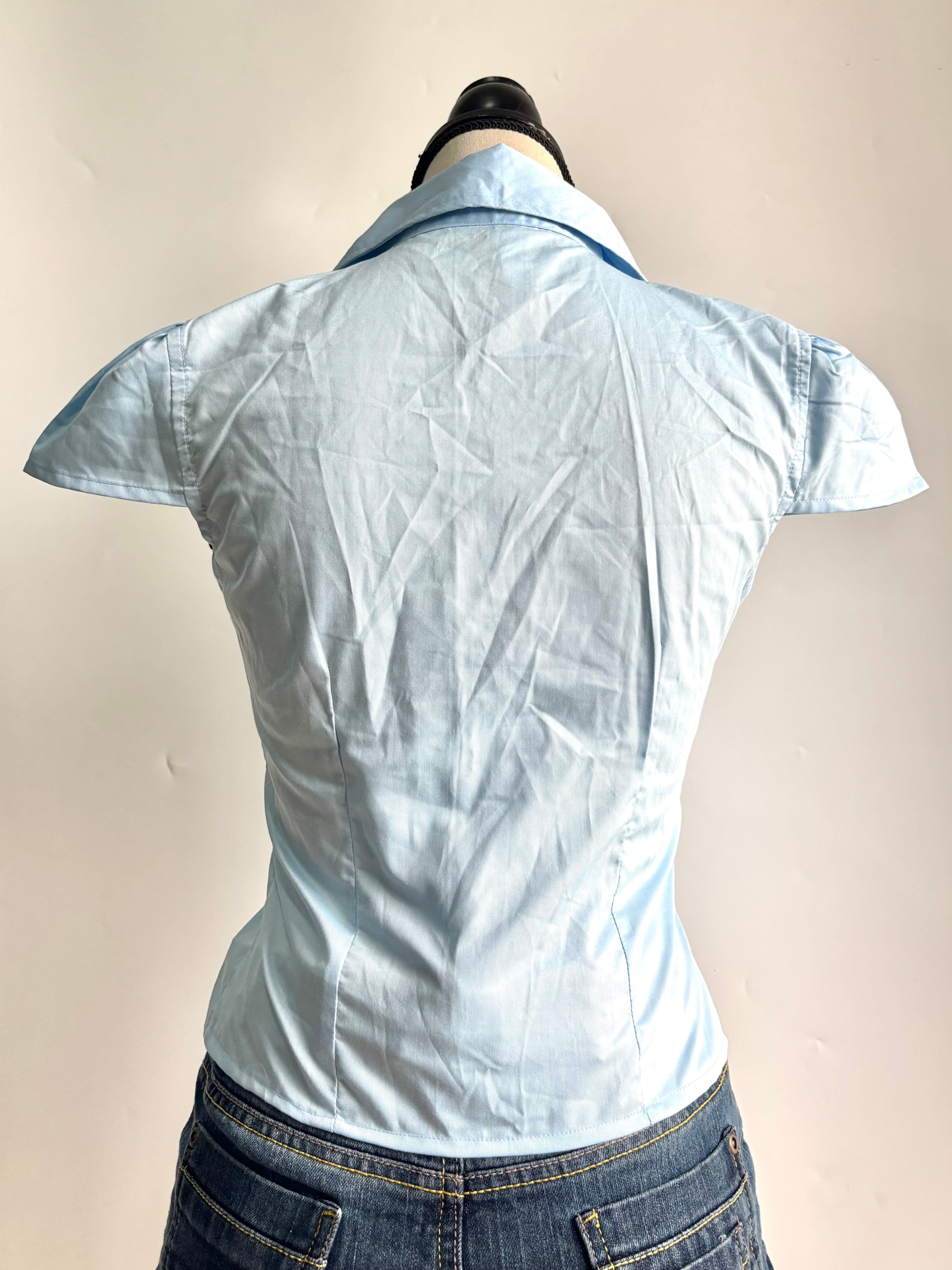 baby blue fitted shirt