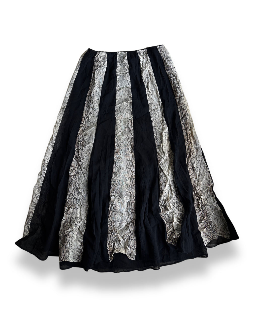 snake print flared skirt