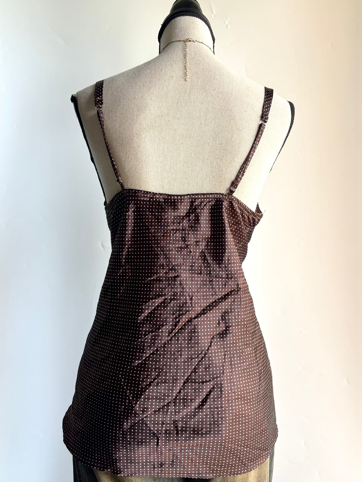 Brown polka dot cami