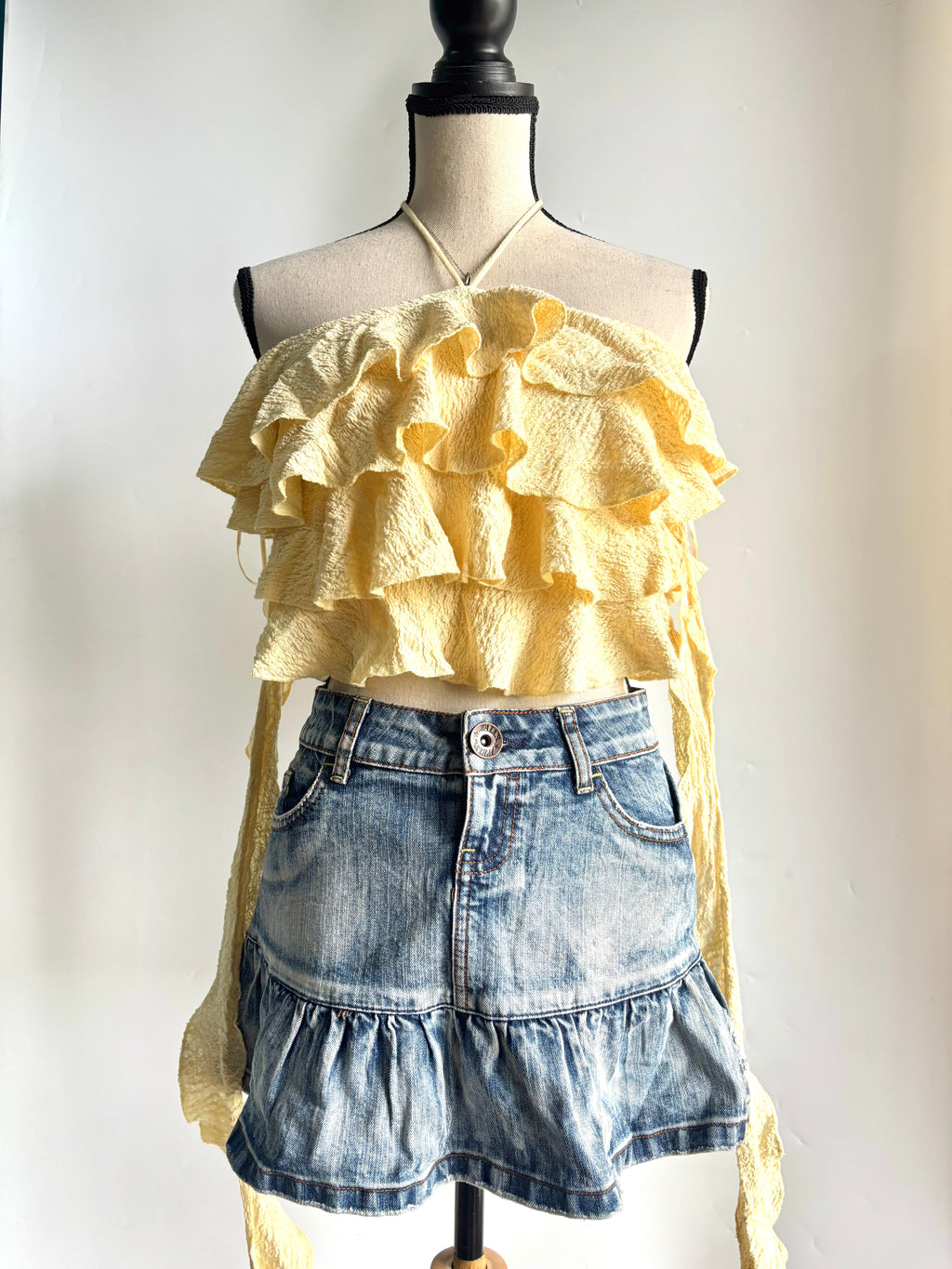 Butter yellow ruffle top