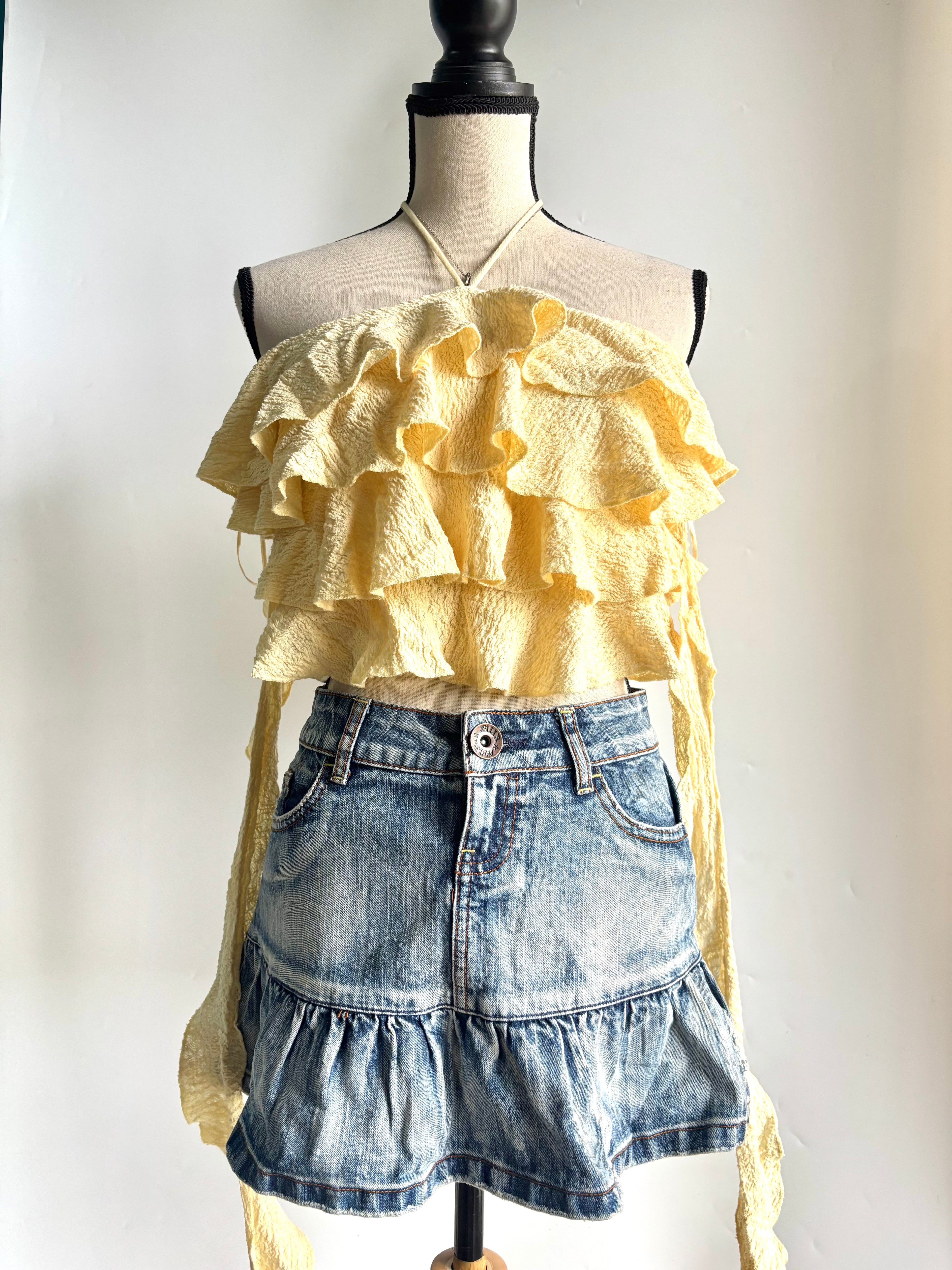 Butter yellow ruffle top