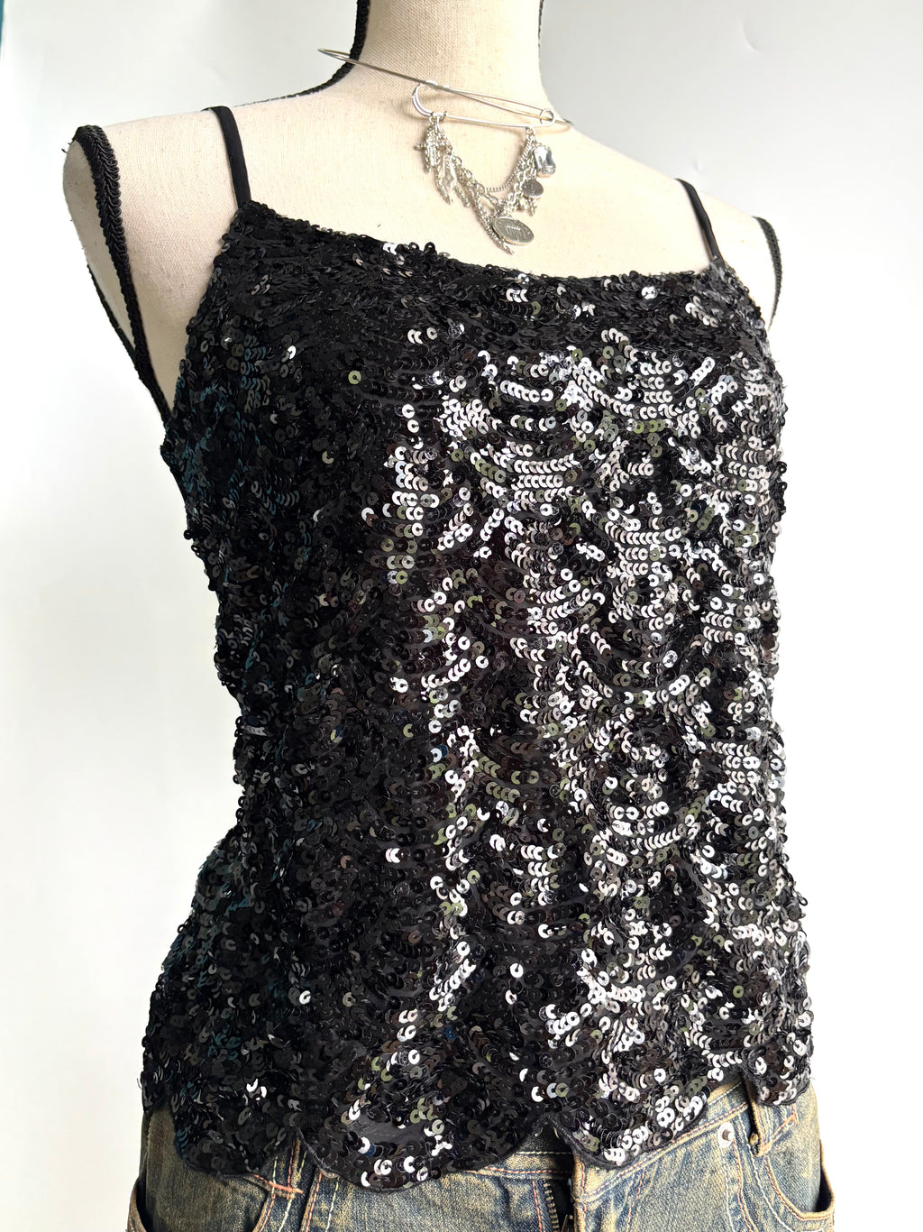 black sequins top