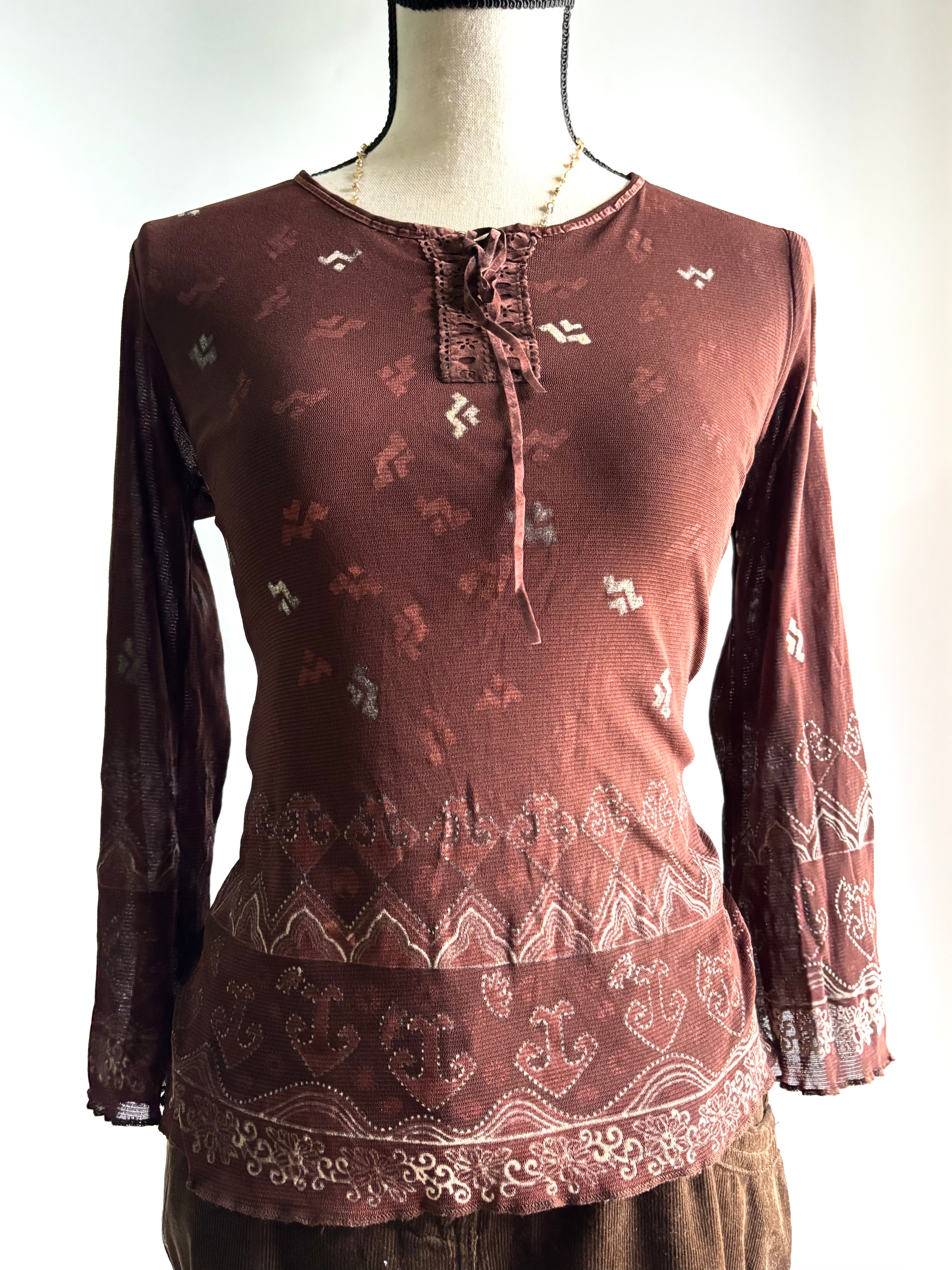 Brown fitted top