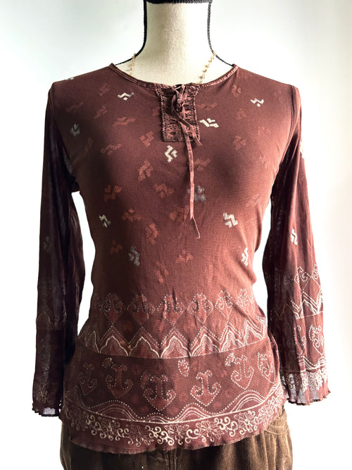 Brown fitted top