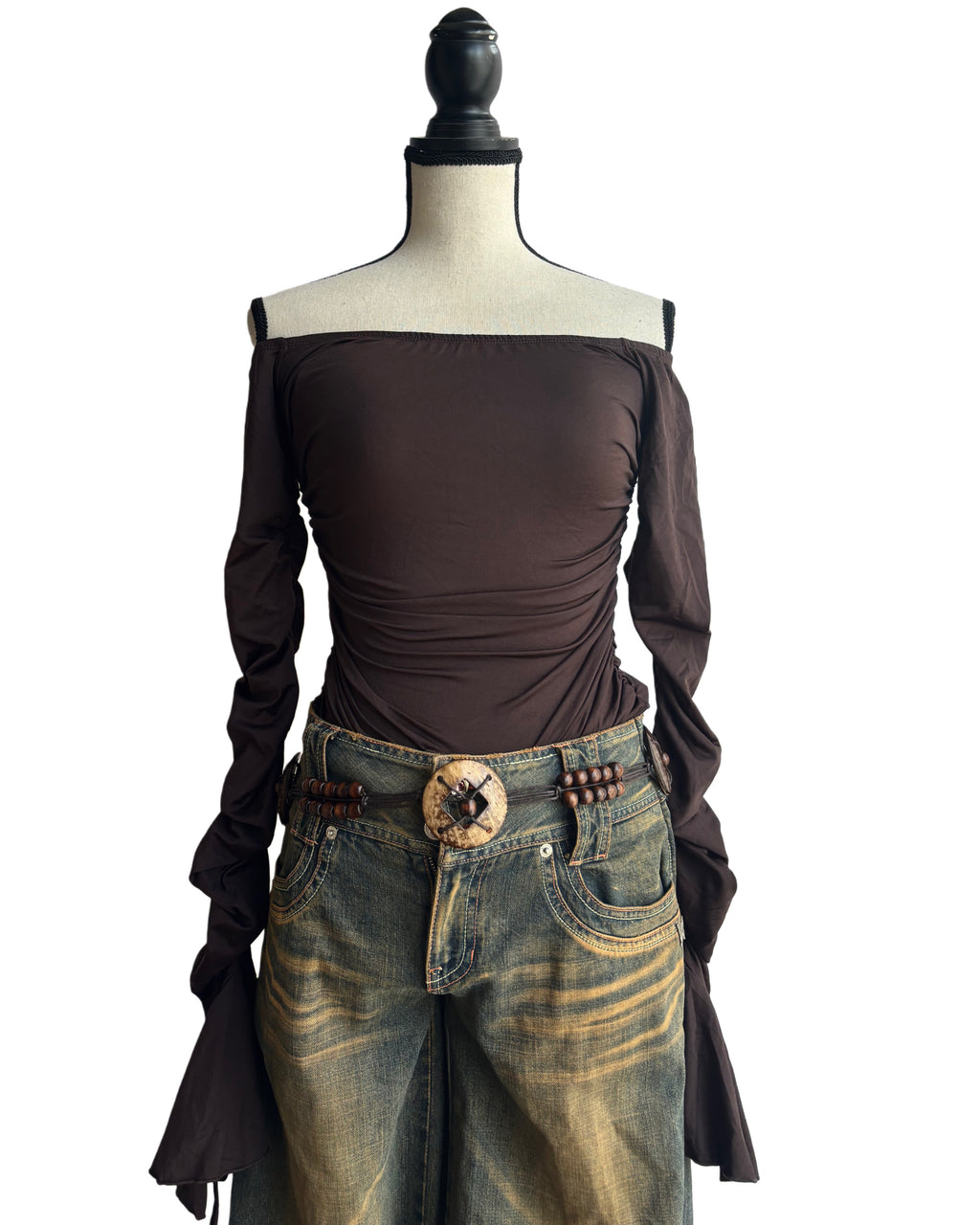 Brown Fitted bodysuit