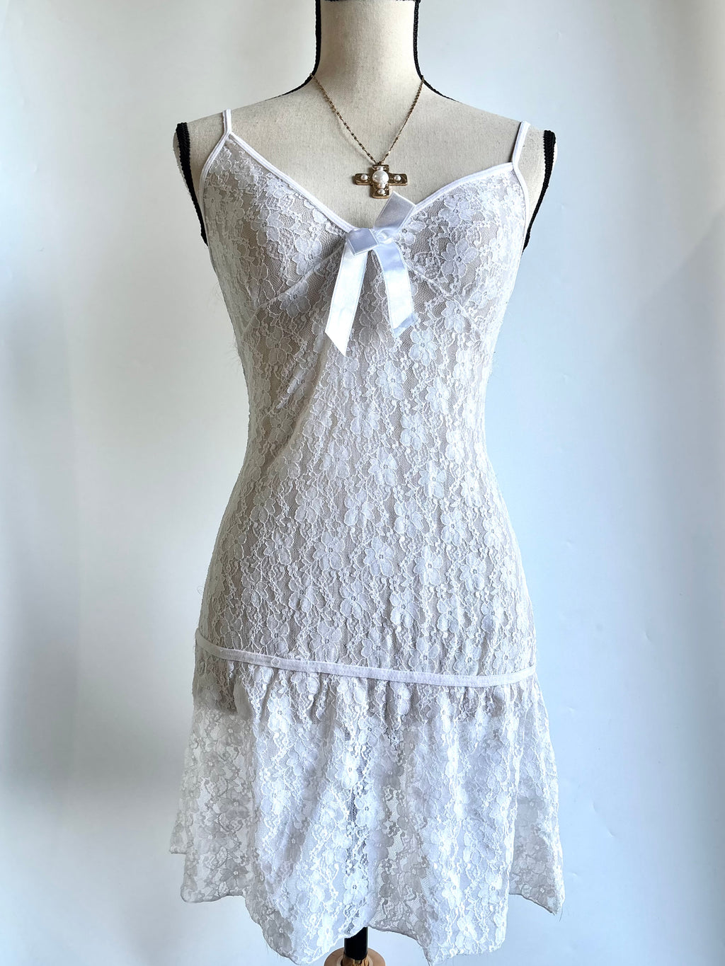 White mesh dress