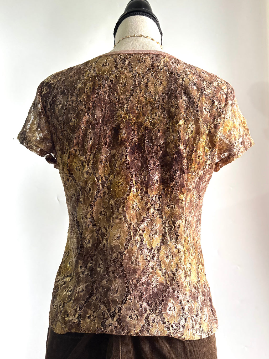 Brown mesh style top