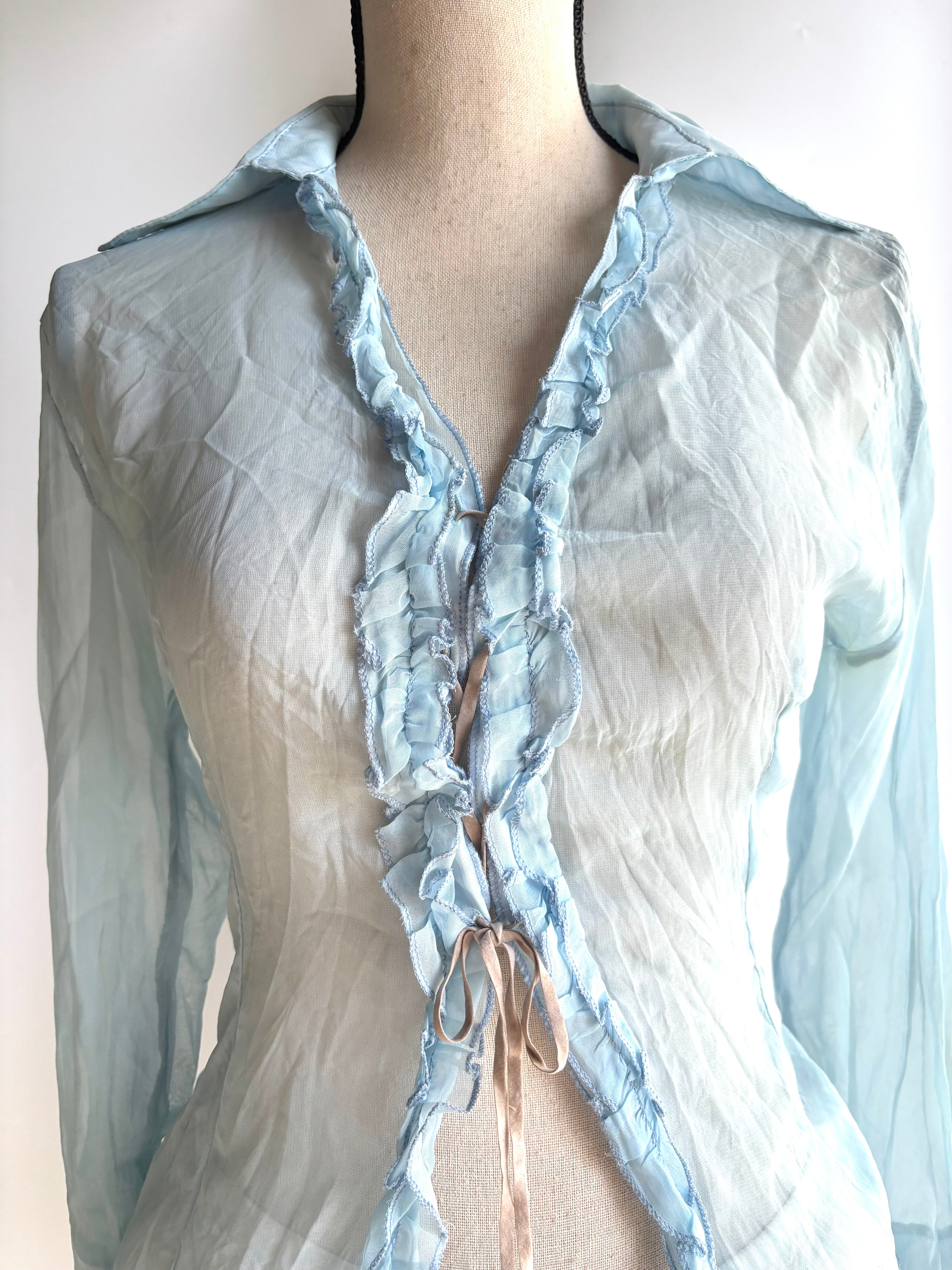 Baby blue mesh shirt