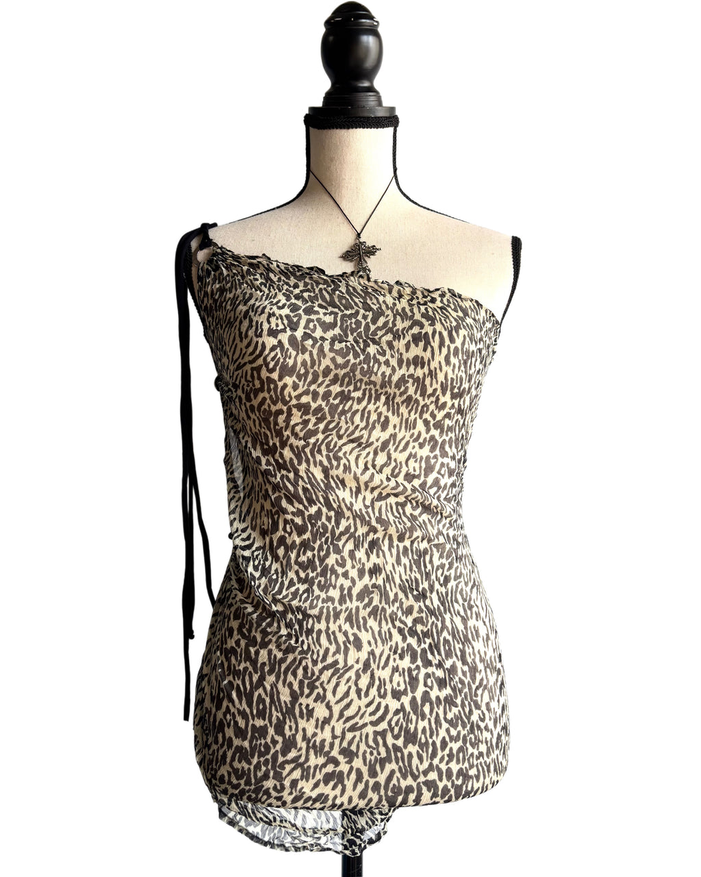 Leopard mesh cover up