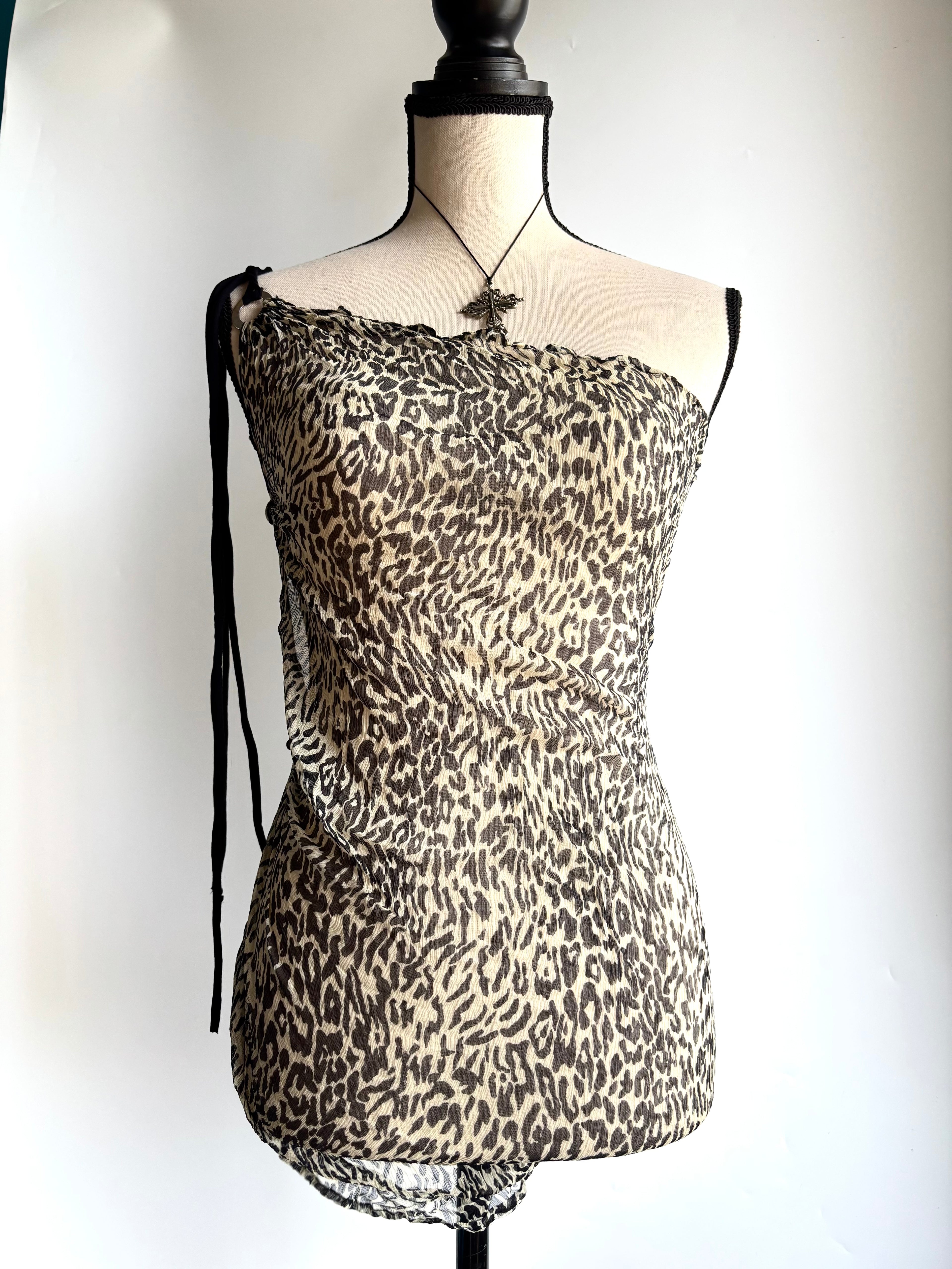 Leopard mesh cover up