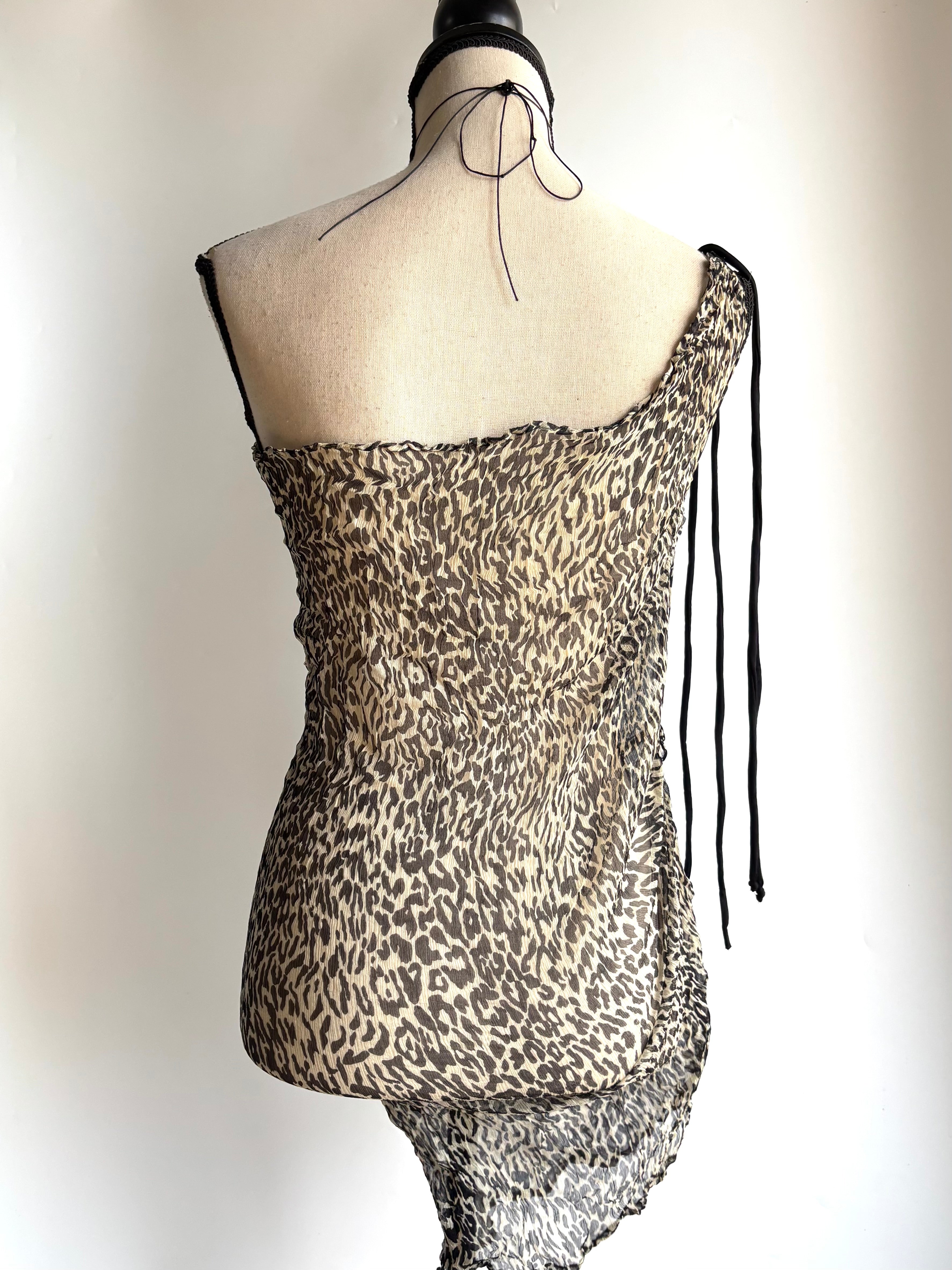 Leopard mesh cover up