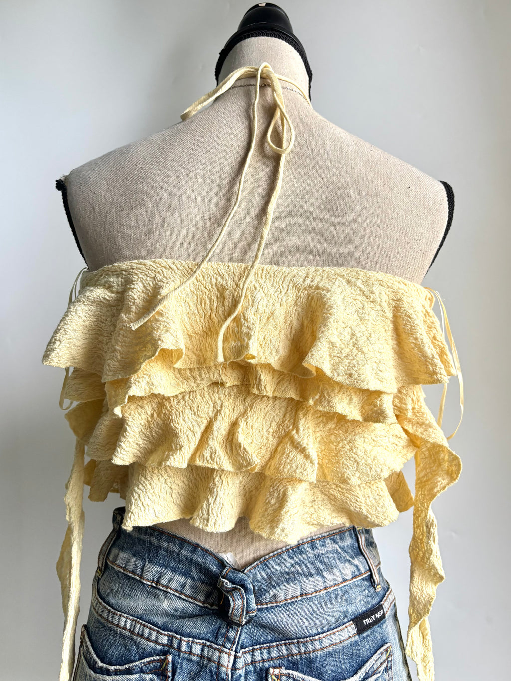 Butter yellow ruffle top