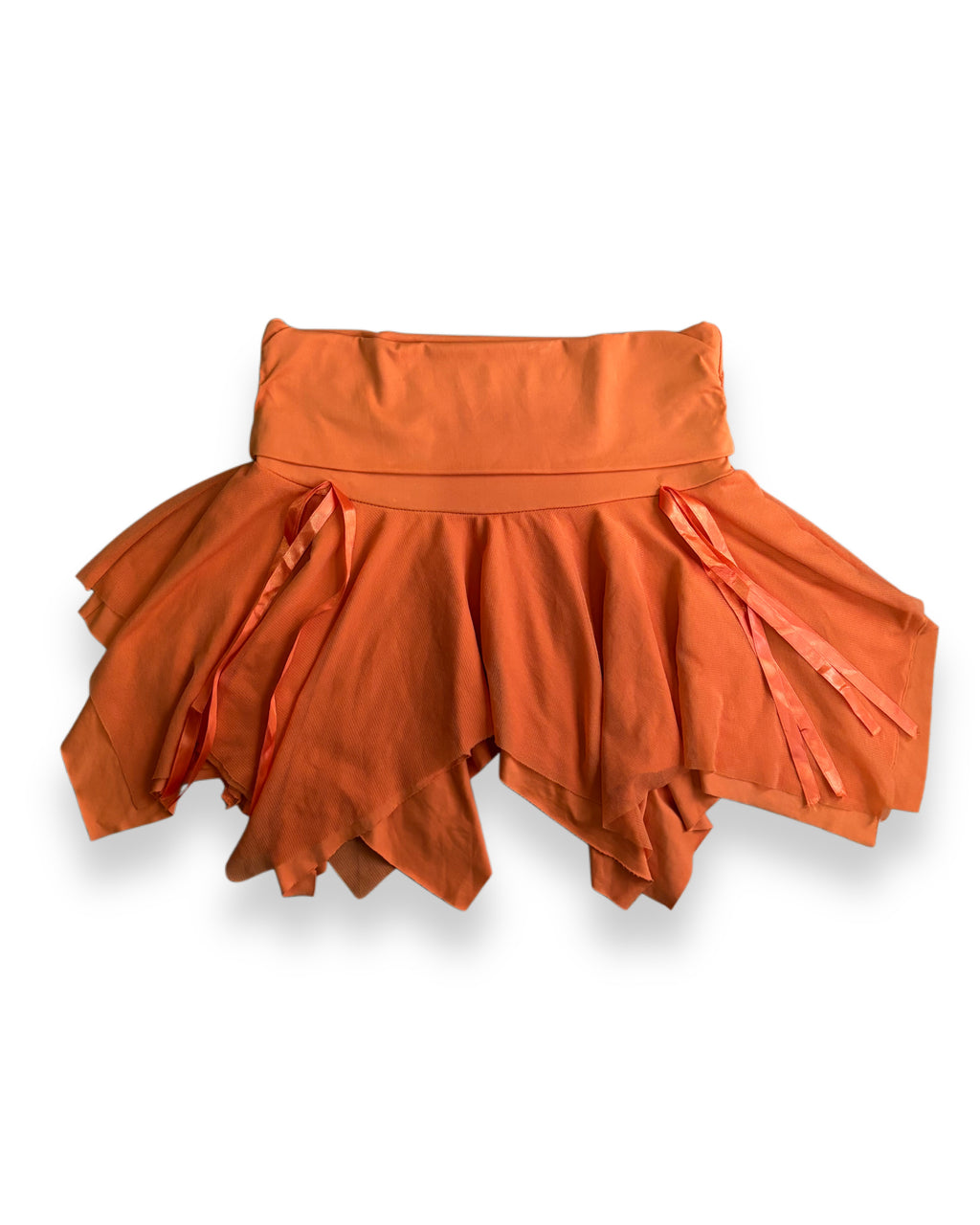 orange asymmetrical skirt