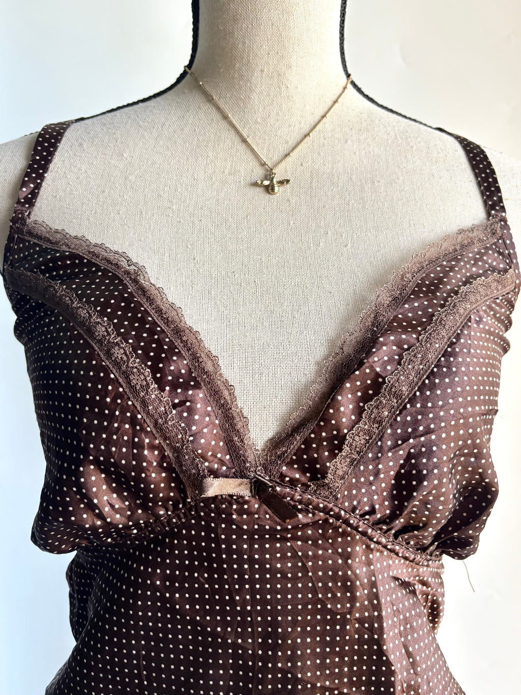 Brown polka dot cami