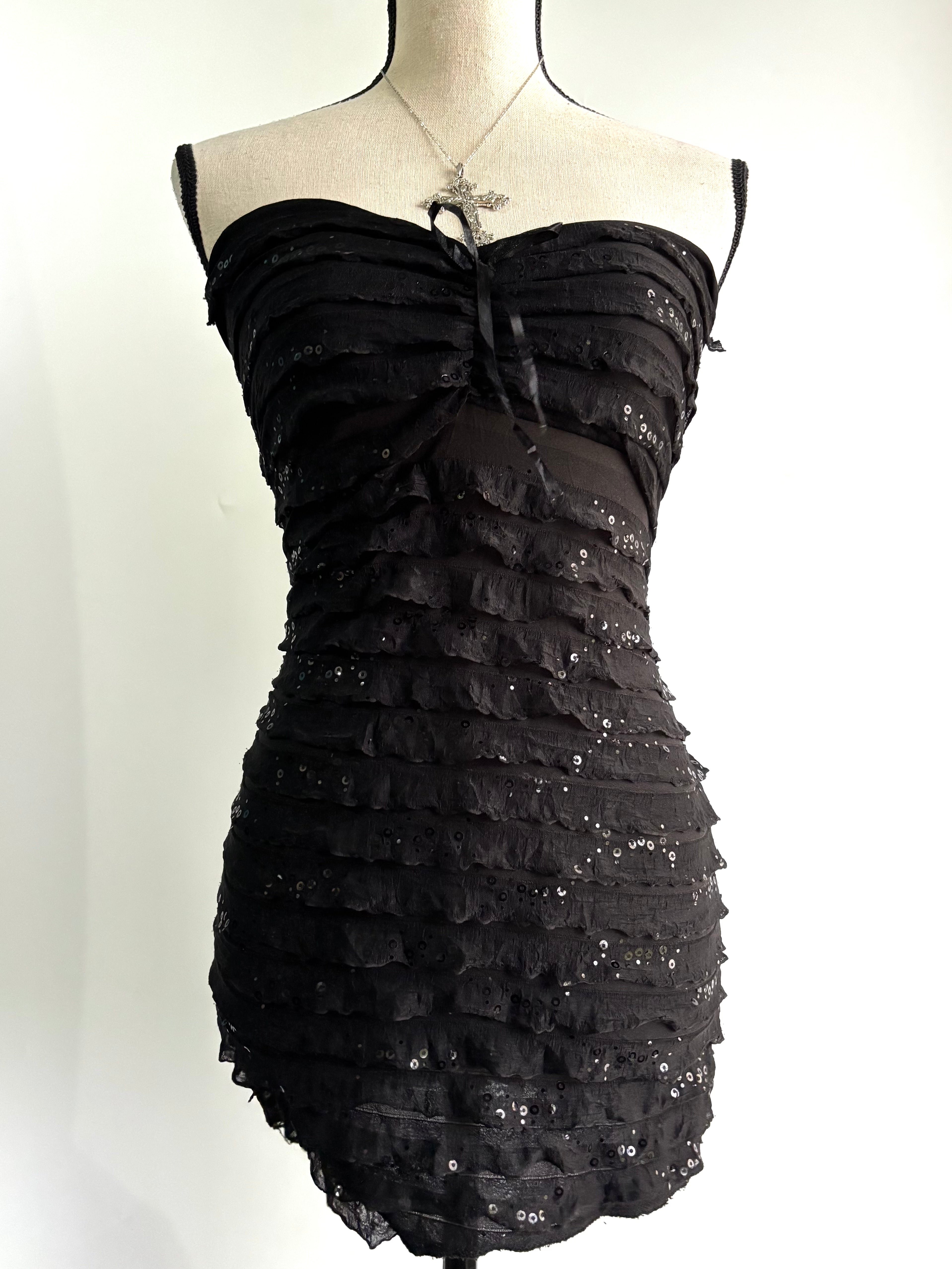 Y2k fitted ruffle dress