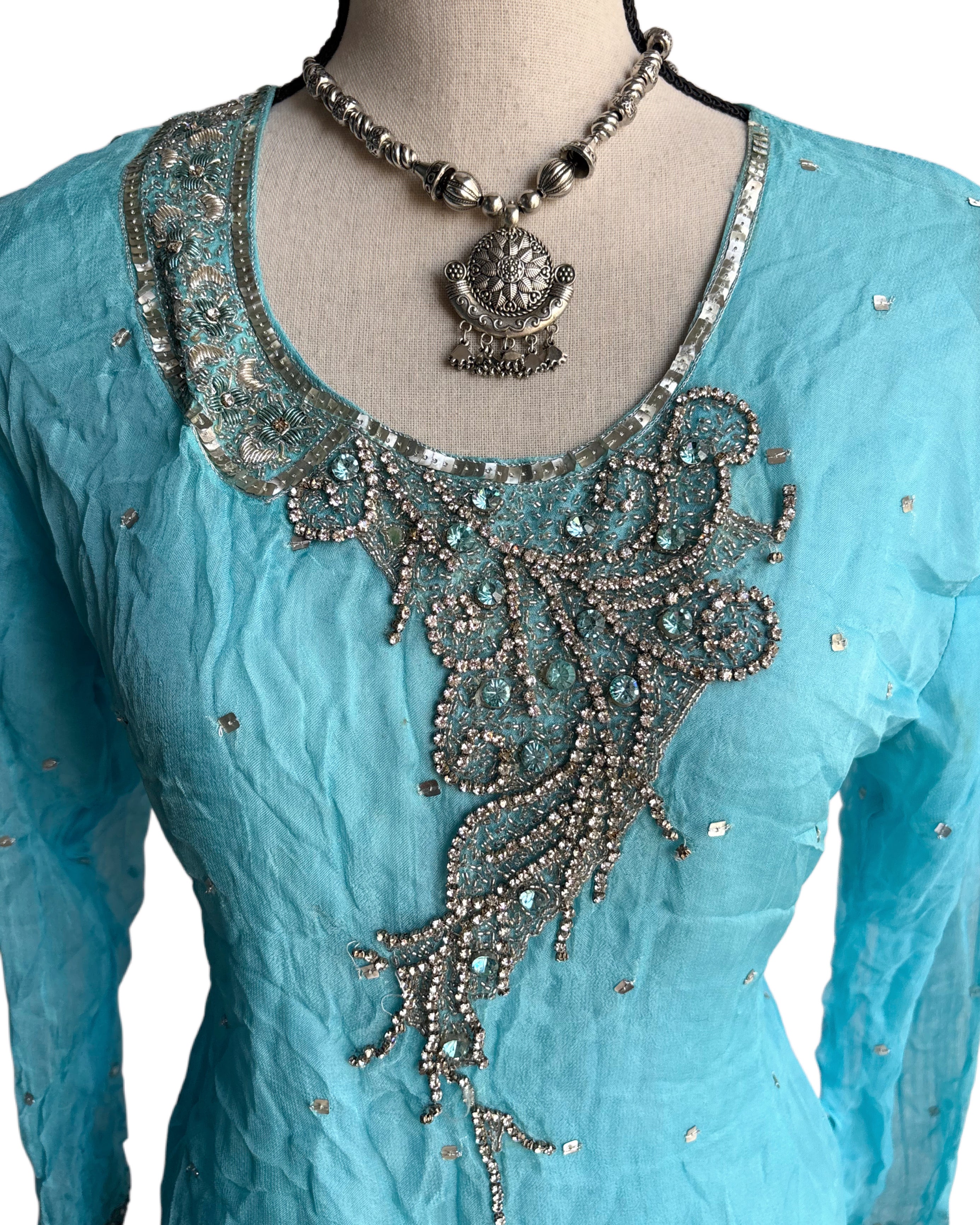 Y2k blue kurti