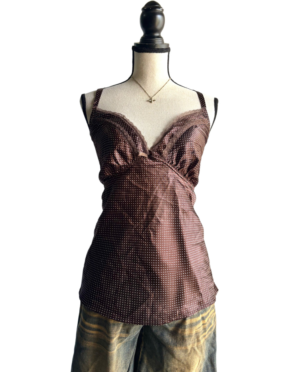 Brown polka dot cami
